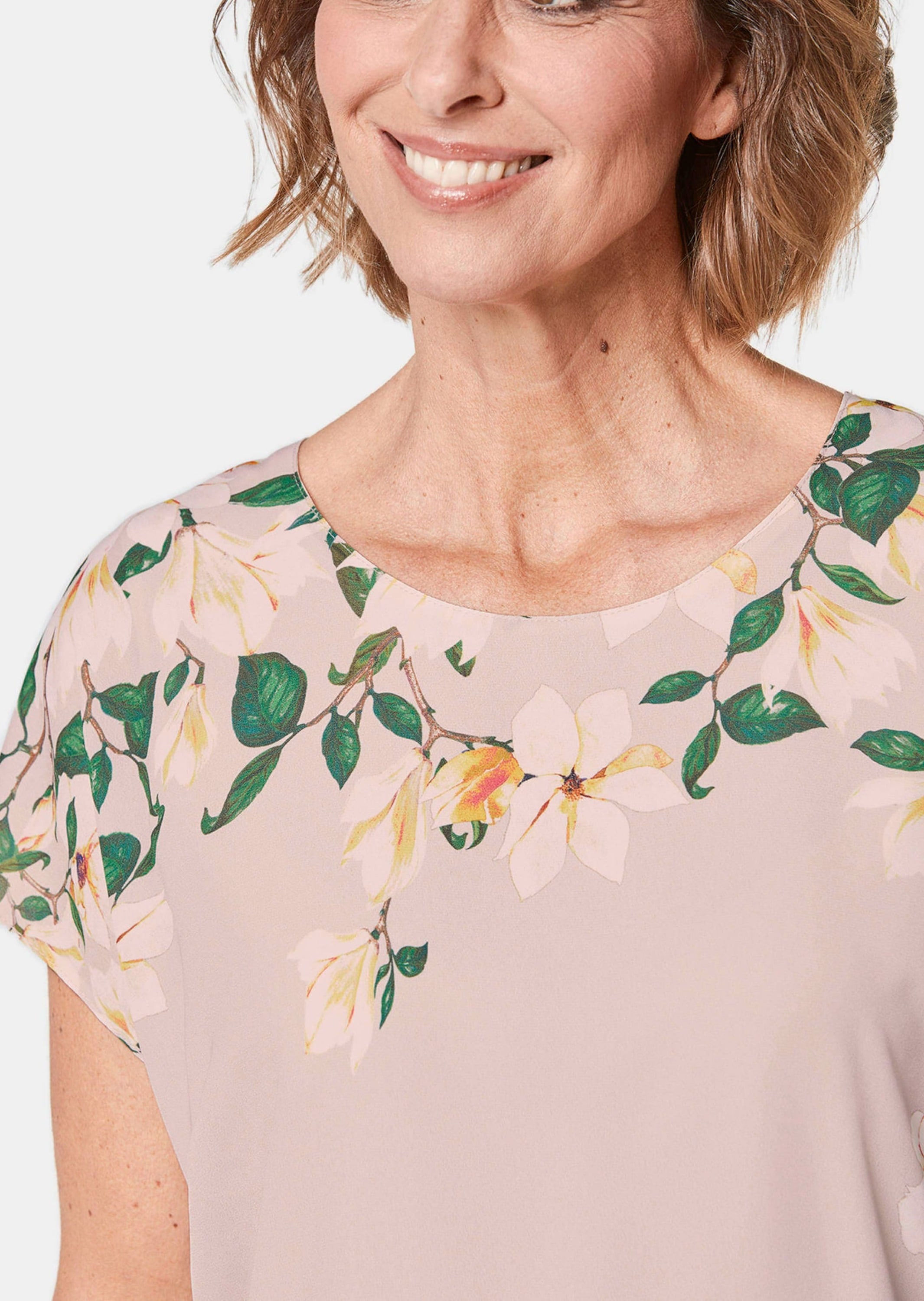 GOLDNER Chiffonbluse »Schlupfbluse Luftige Chiffonbluse mit floralem Druck«