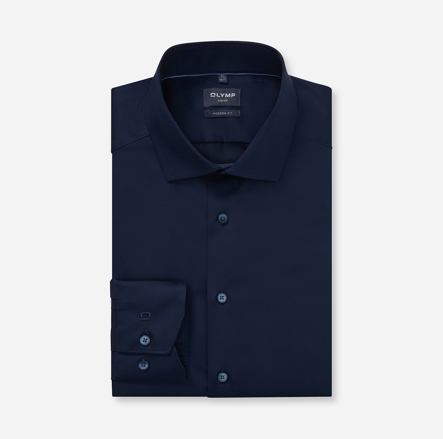 OLYMP Langarmhemd »Luxor modern fit«, unifarben, Global-Kentkragen, Businesshemd, modern fit