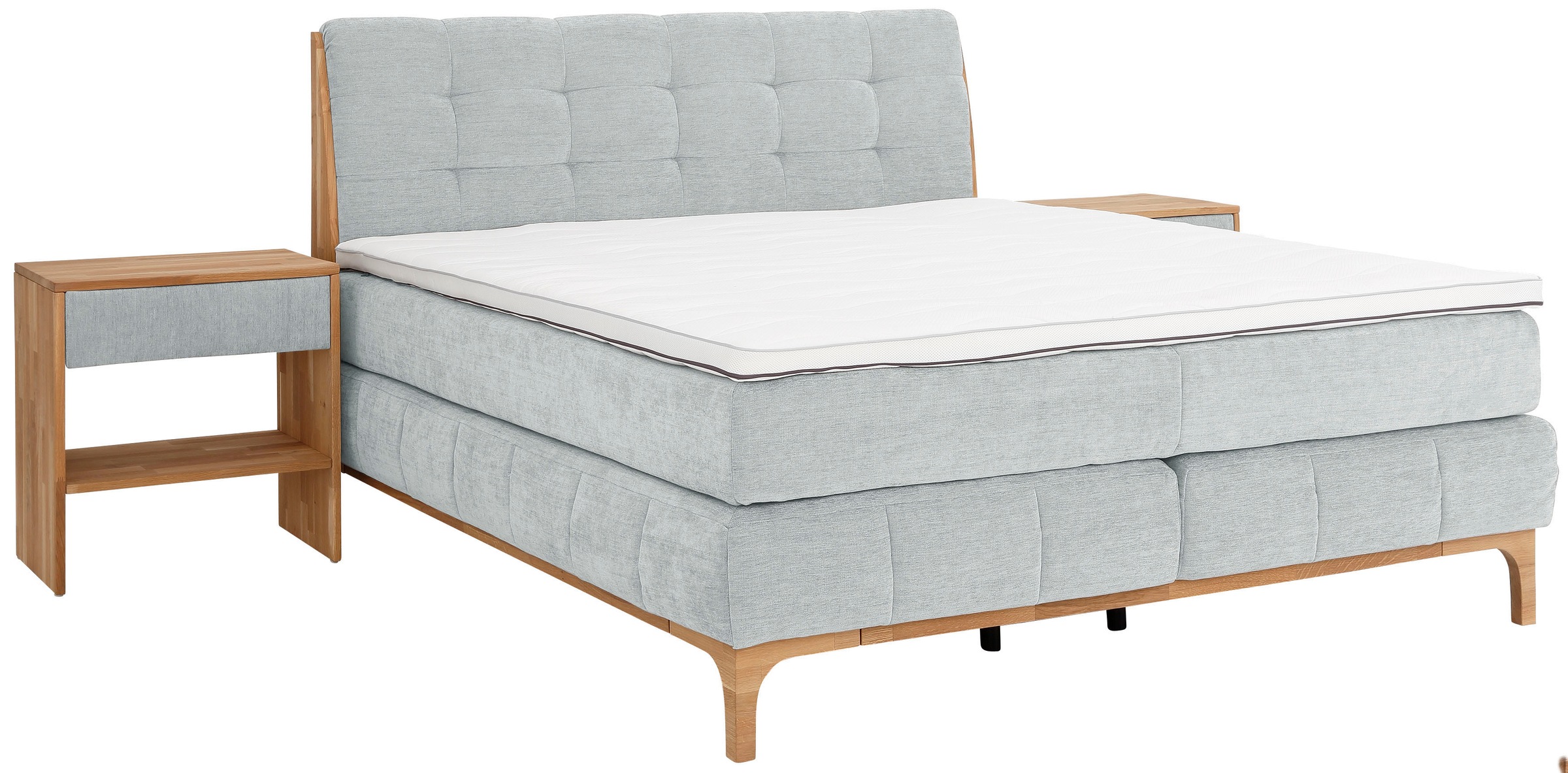 OTTO products Boxspringbett »Jelle«, (5 St.), zertifizierte, recycelte Bezugsstoffe, verschiedene Ausführungen