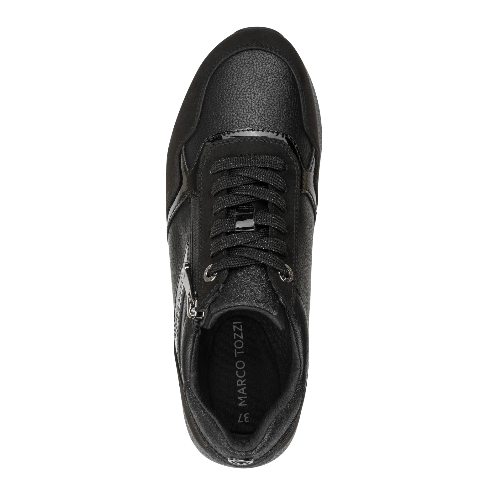 MARCO TOZZI Keilsneaker  Freizeitschuh, Schnürer im stylischen Materialmix