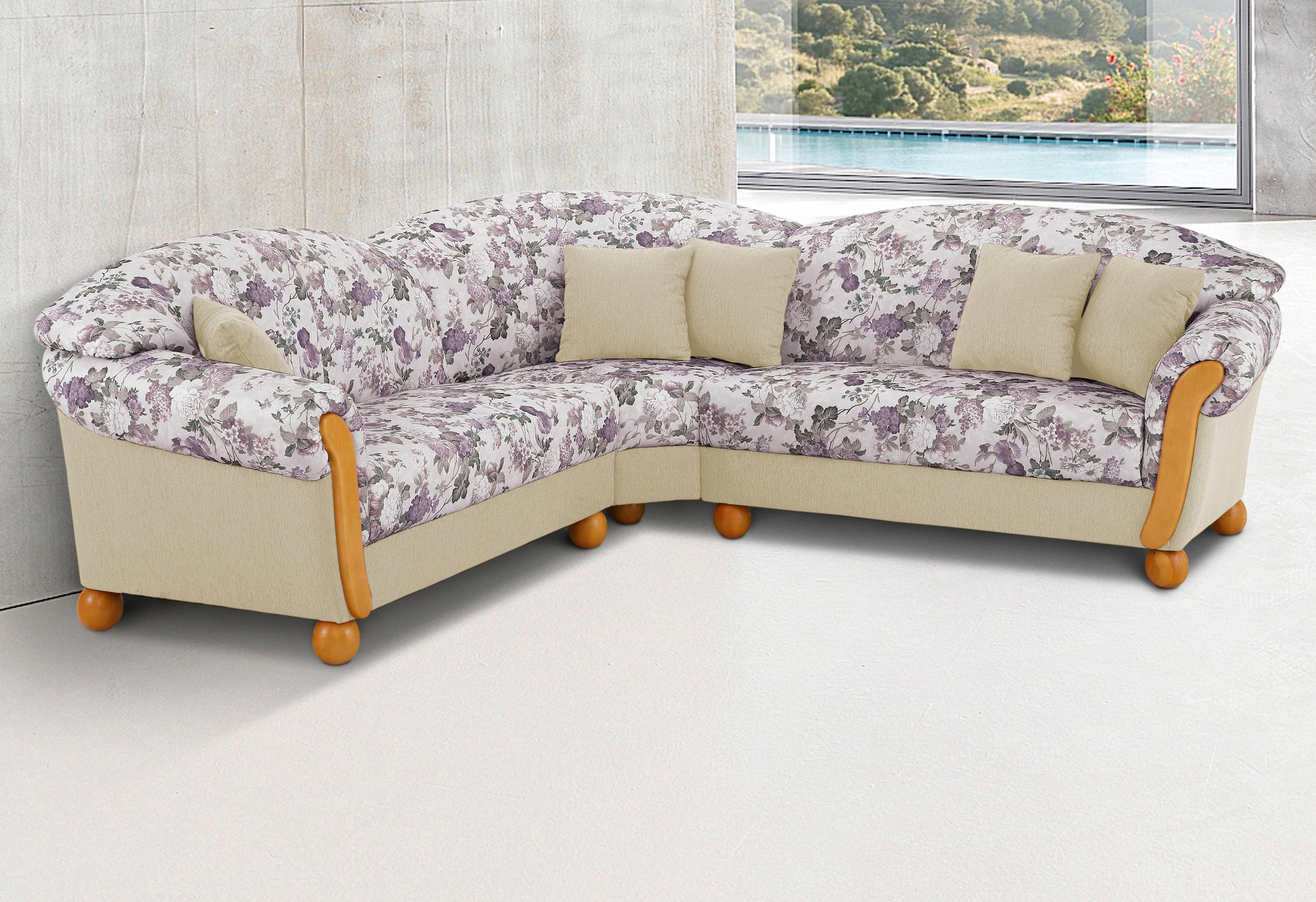 Home affaire Ecksofa "Milano, bequem mit Federkern, B/T/H 233/233/83cm, Lan günstig online kaufen