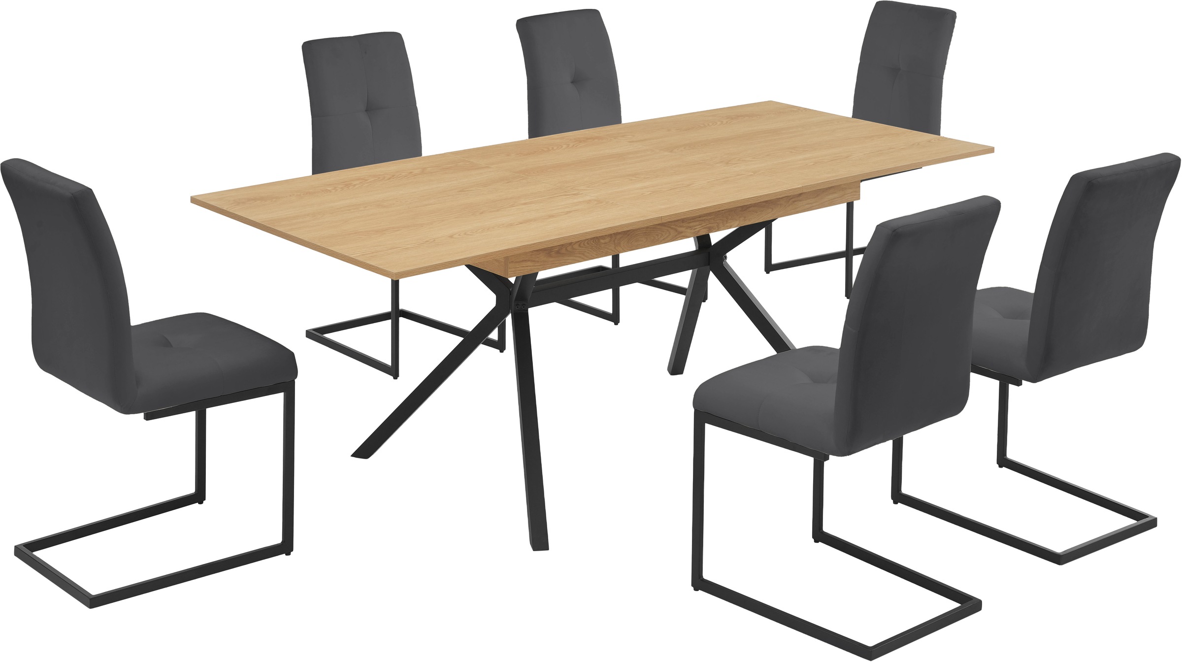 OTTO home Esszimmerstuhl »Vendy«, (Set), 2 St., Samtstoff Velvet, mit verstellbaren Füßen und robustem, pulverbeschichtetem Gestell.