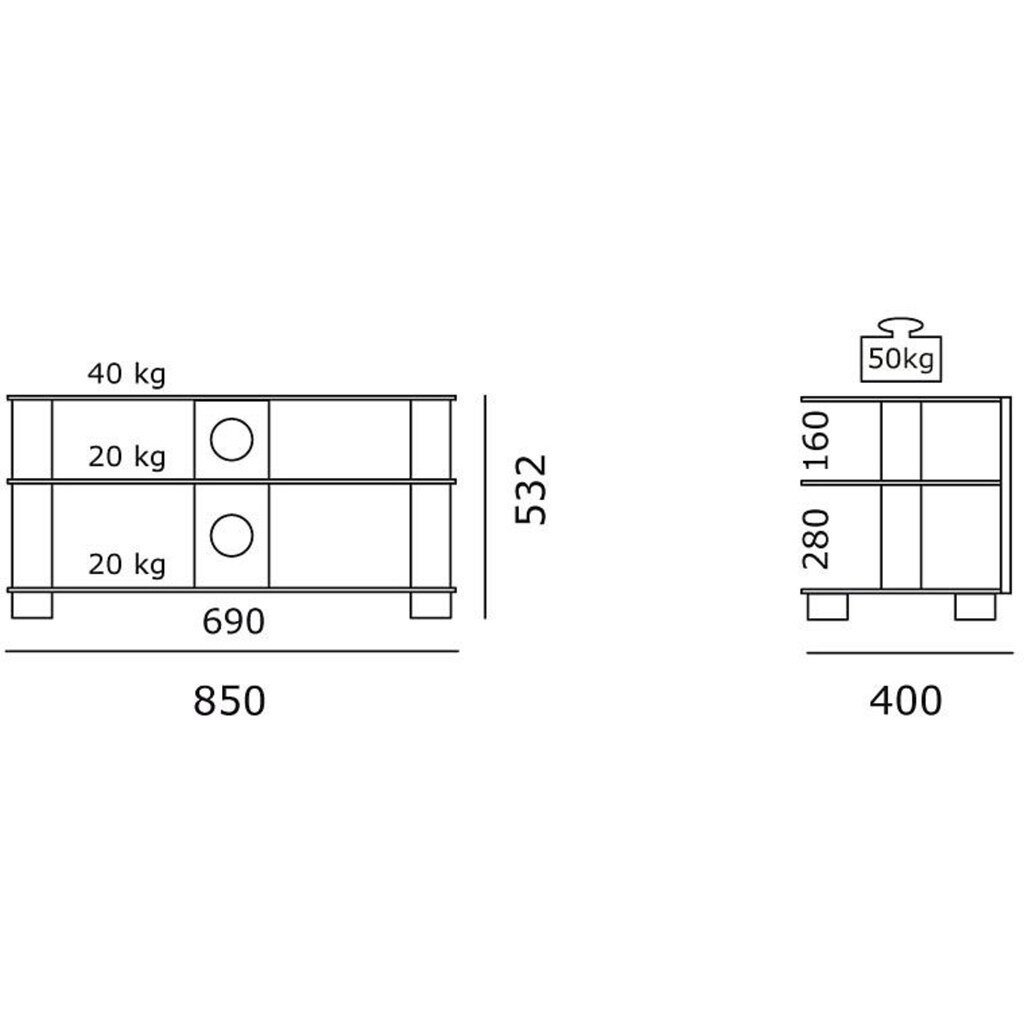 JUST by Spectral TV-Rack »just-racks TV-8553«