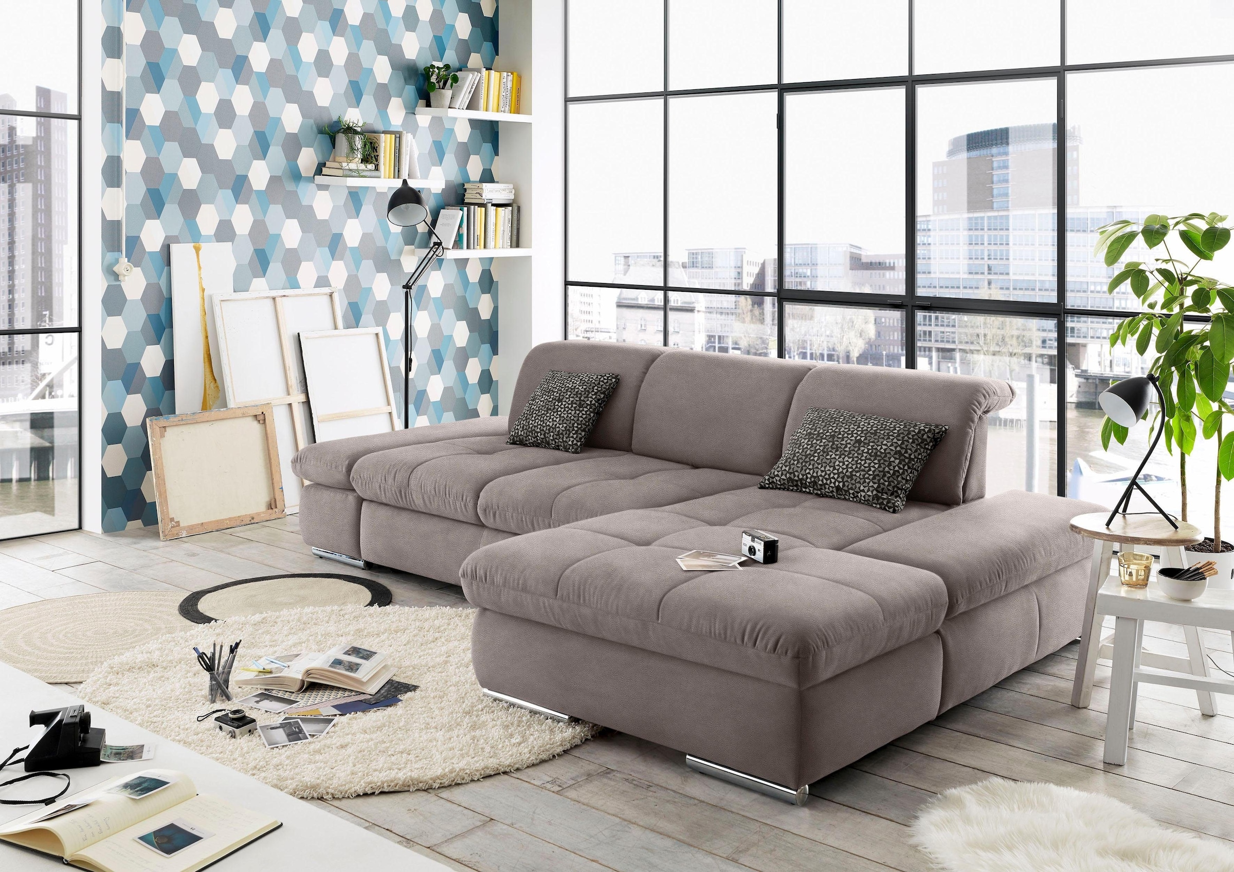 set one by Musterring Ecksofa "SO4100 V" mit verstellbaren Kopfteilen, wahl günstig online kaufen