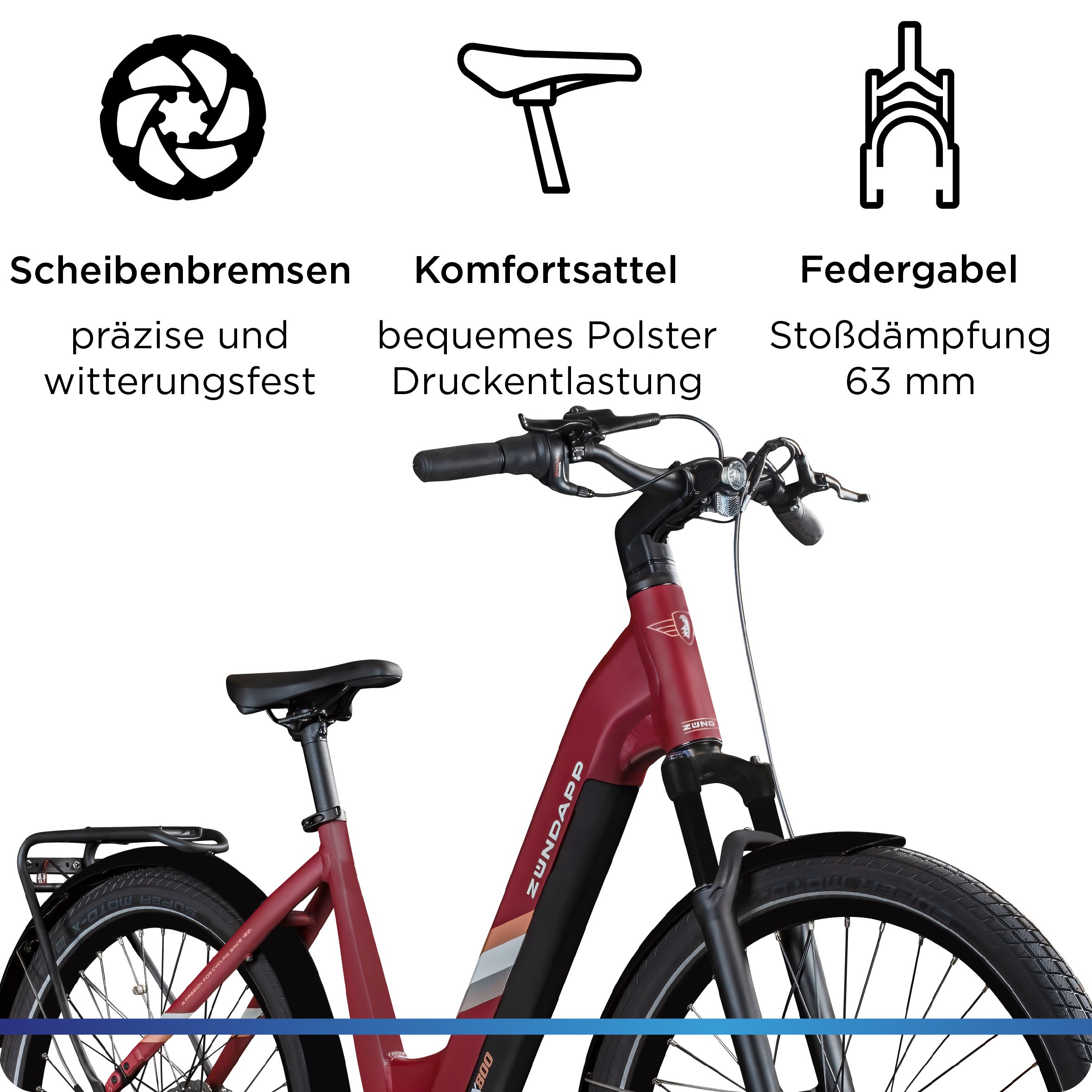 Zündapp E-Bike »X800«, 7 Gang, Mittelmotor 250 W