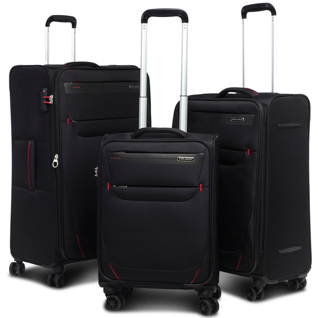 WORLDPACK Trolleyset »Denver, schwarz«, (3 tlg.)