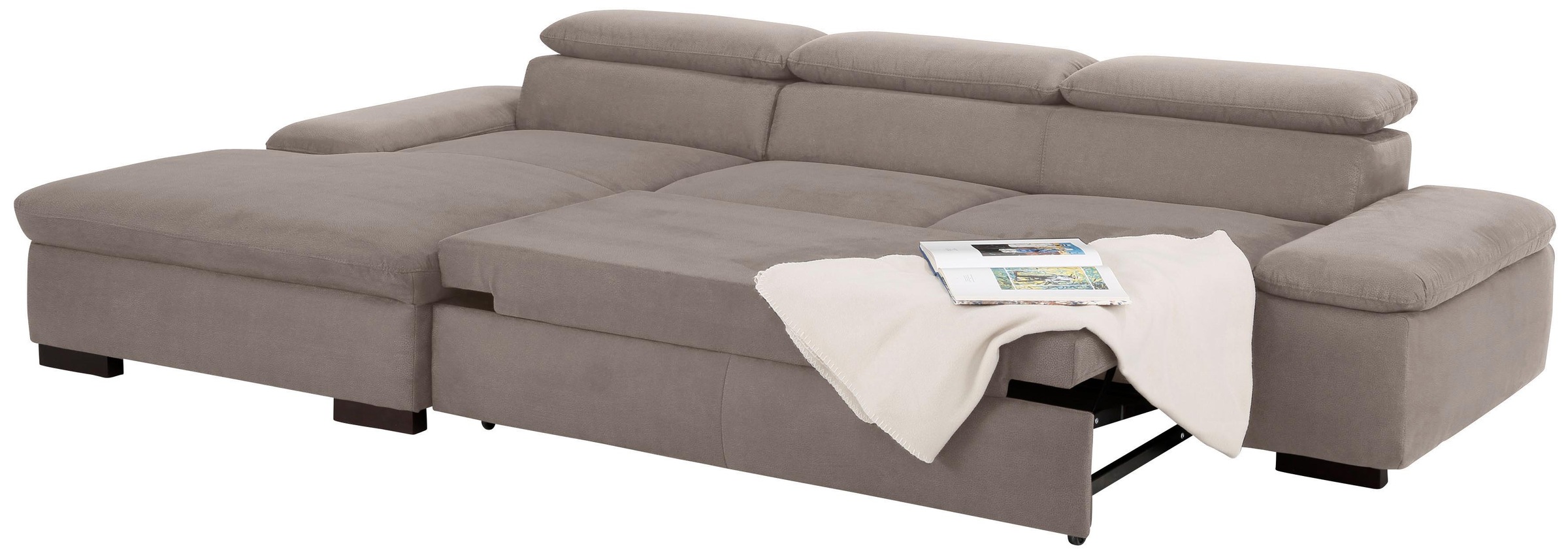 Home affaire Ecksofa »Alberto L-Form«, mit Kopfteilverstellung, wahlweise mit Bettfunktion