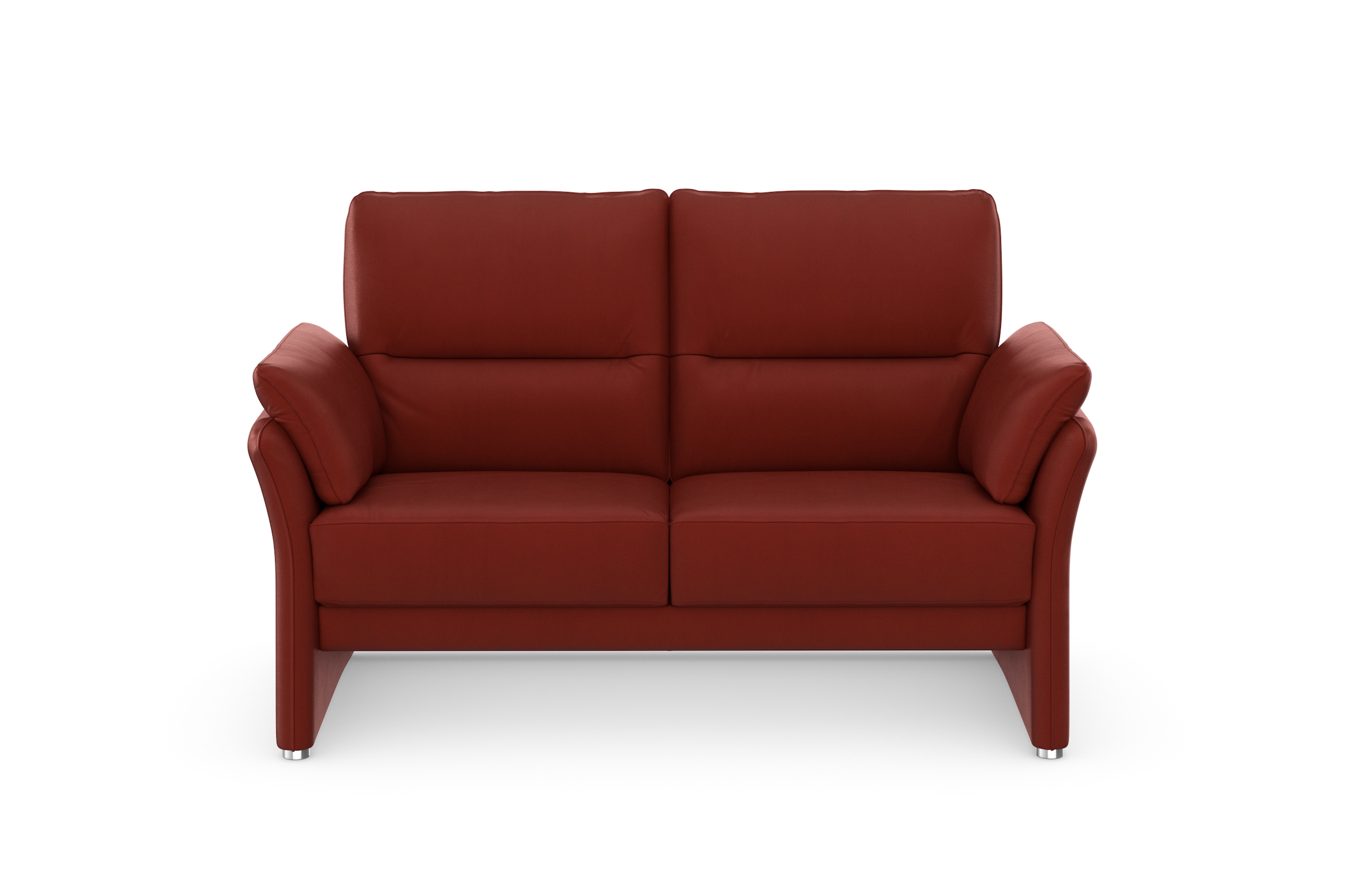 DOMO collection 2-Sitzer »Pina, schmale Armlehnen, mit Federkern, kompakt & elegant«, Hoher Sitzkomfort, Luxus-Microfaser Lederoptik, rot, Breite 159 cm