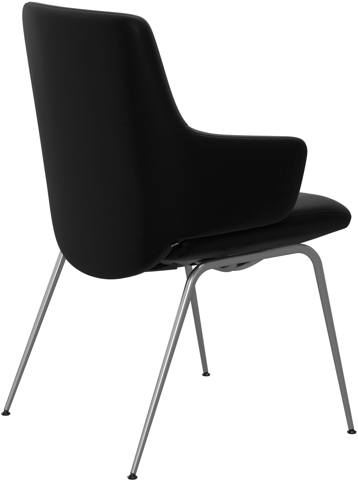 Polsterstuhl STRESSLESS "Laurel", schwarz (schwarz batick, chrom glänzend), B:58cm H:92cm T:59cm, Leder BATICK: BATICK ist ein leicht korrigiertes, durchgefärbtes und genarbtes Möbelleder, bei dem die meisten Unebenheiten und Spuren in der Regel entfernt  3