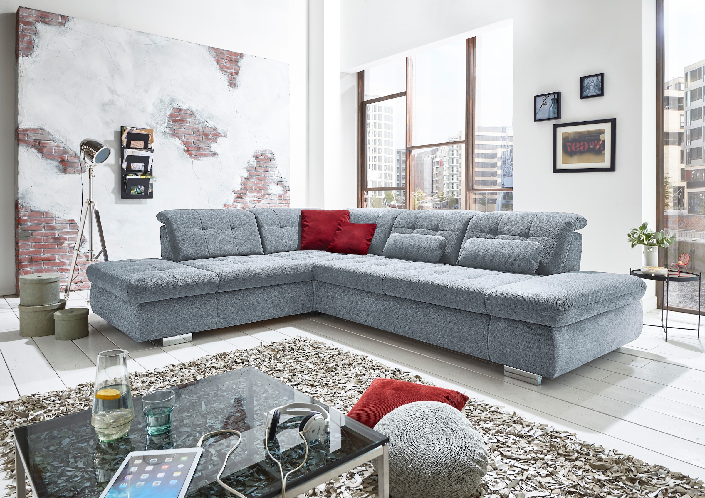 Die PlanBar Ecksofa »MP-IN17004 L-Form, Breite 323 cm, mit Kaltschaum-Polsterung« inkl. Sitztiefenverstellung, wahlweise weitere Funktionen