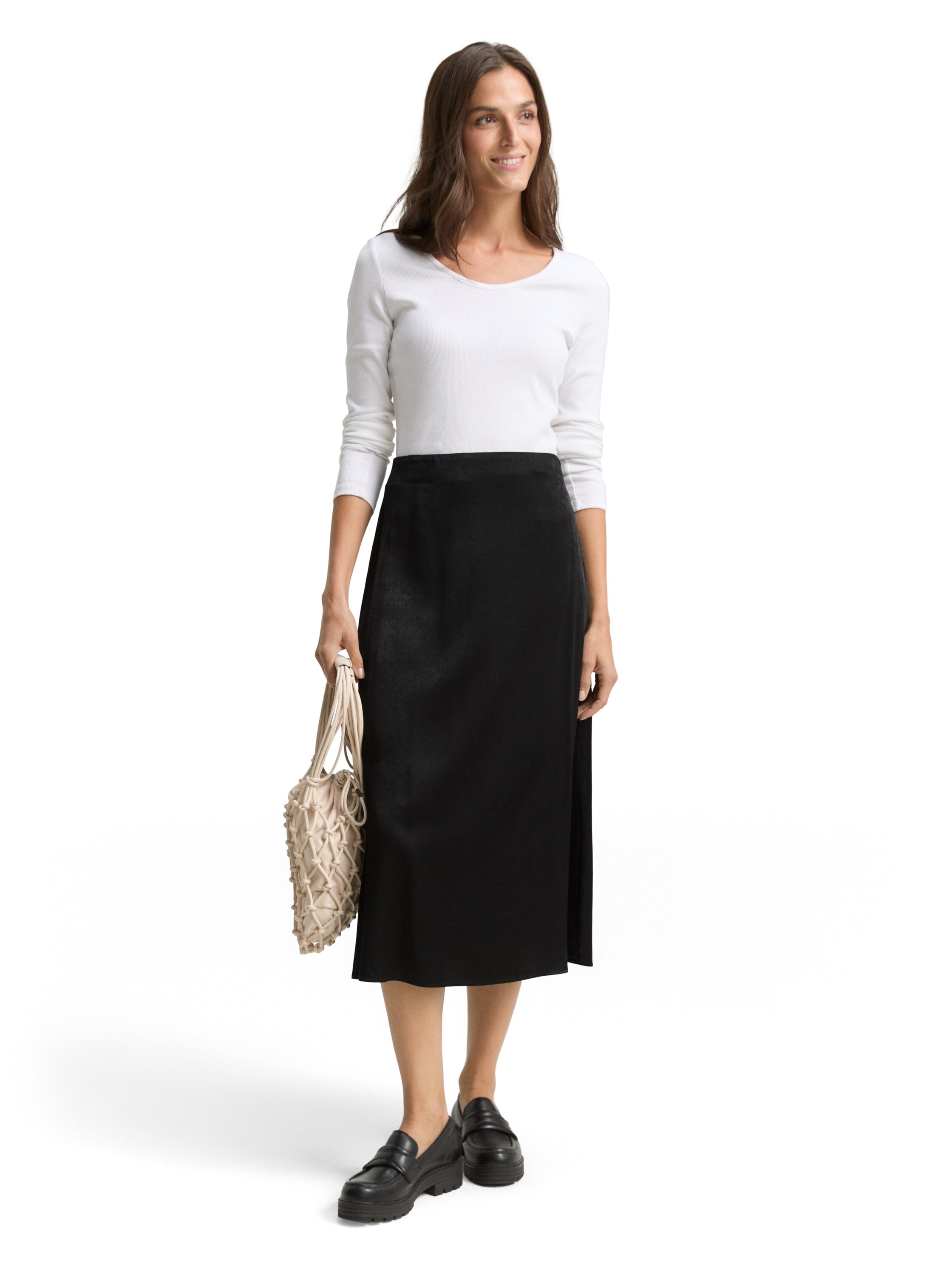 TOM TAILOR Satinrock »High waist maxi« mit verdecktem Reißverschluss