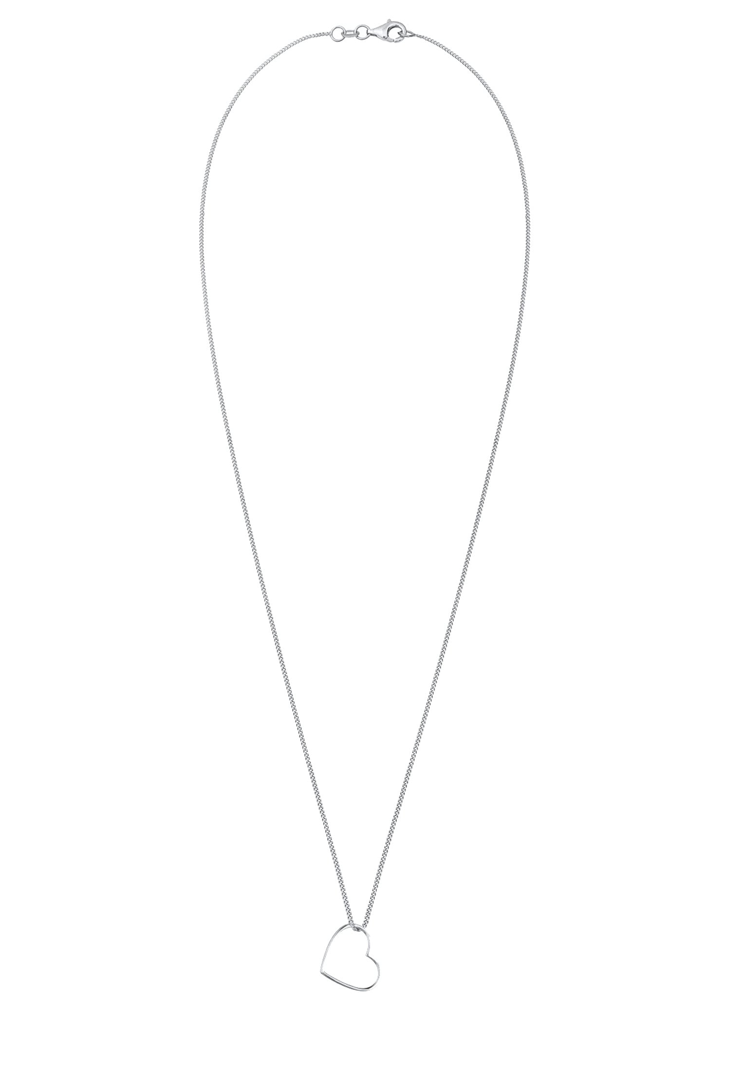 Elli Kette mit Anhänger »Halskette Herz Anhänger Liebe Cut Out 925 Silber«