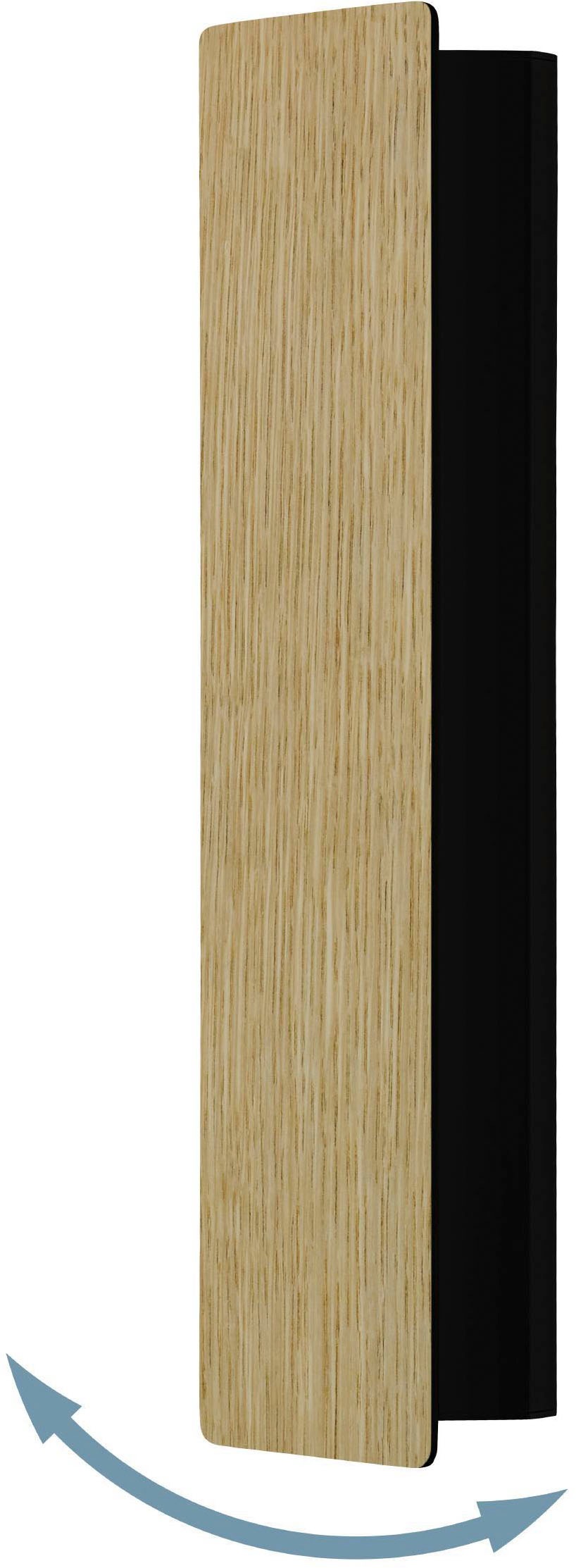 EGLO Wandleuchte »Zubialde Wandlampe, rechteckig, innen, Eiche, Flurlampe, Holz, Metall« LED-Modul 1 Stk. Warmweiß Wand-/Deckenleuchte - L36 x H8 x AL5 cm - schwarz, braun - 12W inkl.