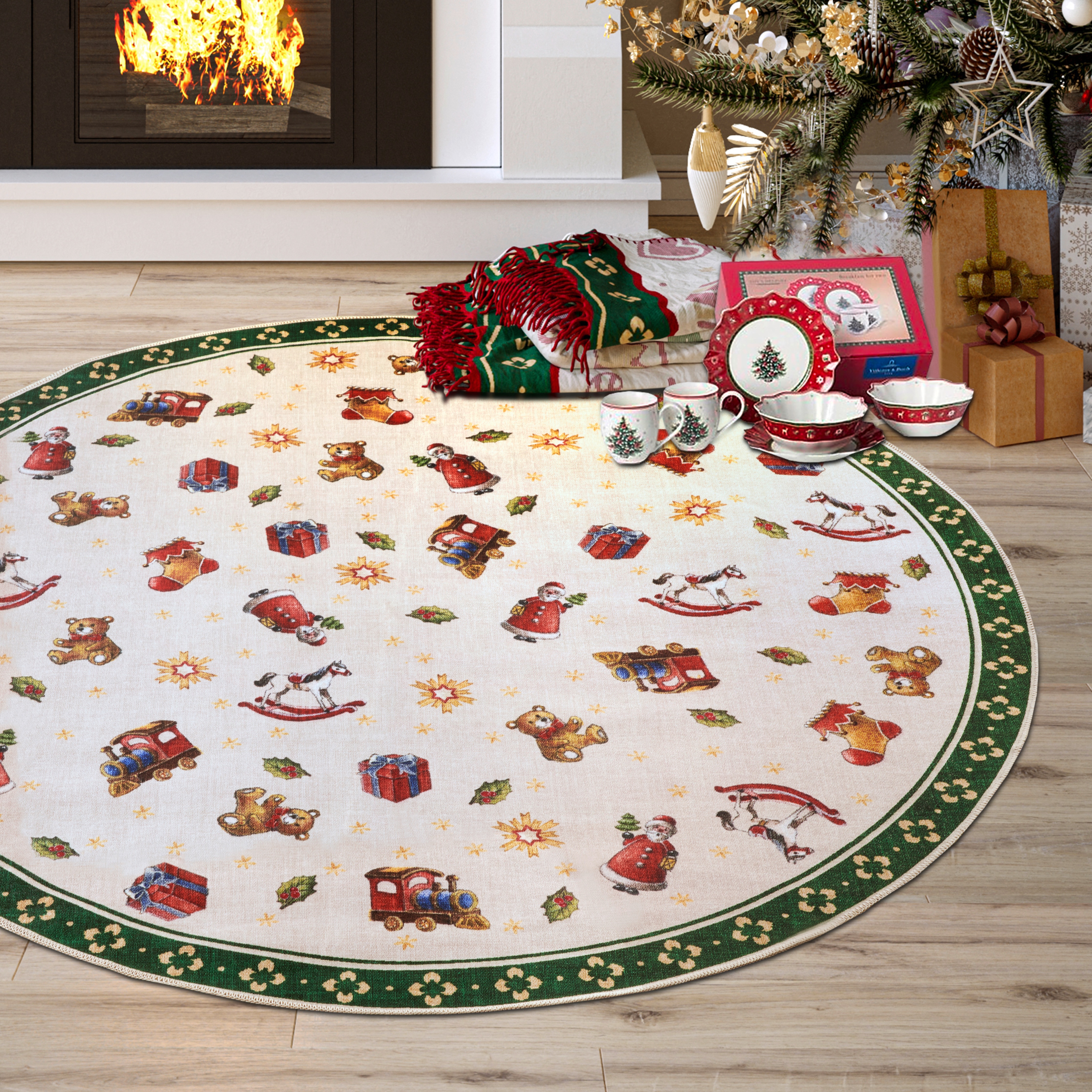 Villeroy & Boch "Nostalgic Toys Delight, eckig, rund und Läufer" 3 mm Höhe Weihnachten, Wohnzimmer, Flur, Geschenk, Toys Delight, Dekoration