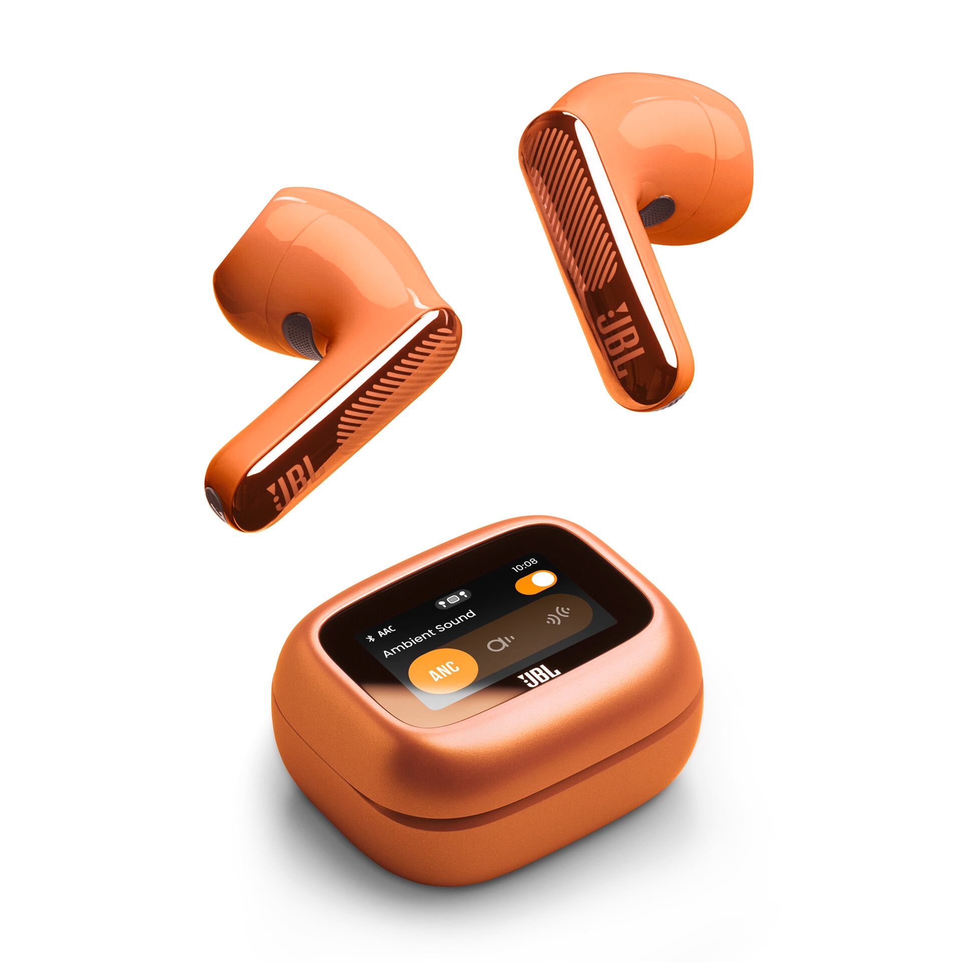 "JBL wireless In-Ear-Kopfhörer ""LIVE FLEX 4"", orange, B:10,5cm H:4,5cm T:16,5cm, Kopfhörer, Kabellose Ohrhörer mit Noise-Cancelling-Funktion"