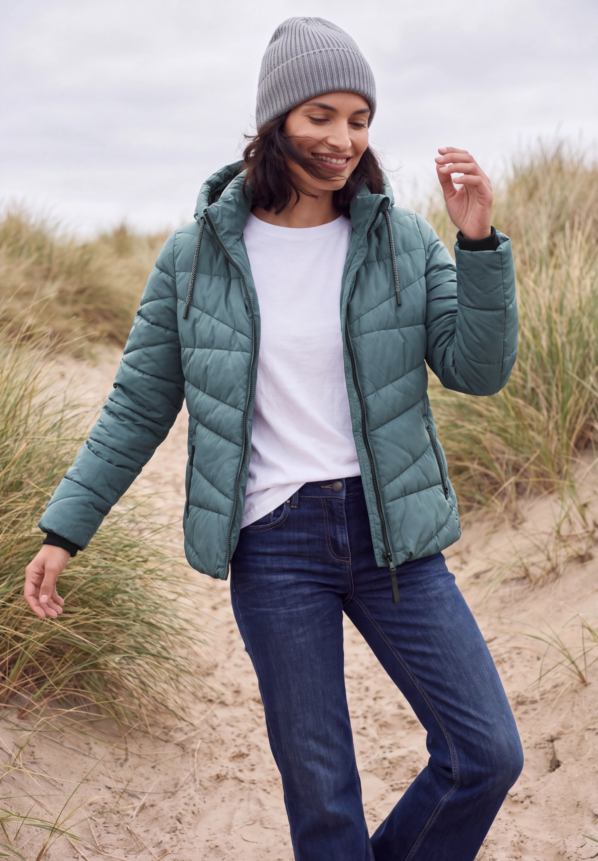 Cecil Steppjacke mit Kapuze mit Kapuze und Zipper