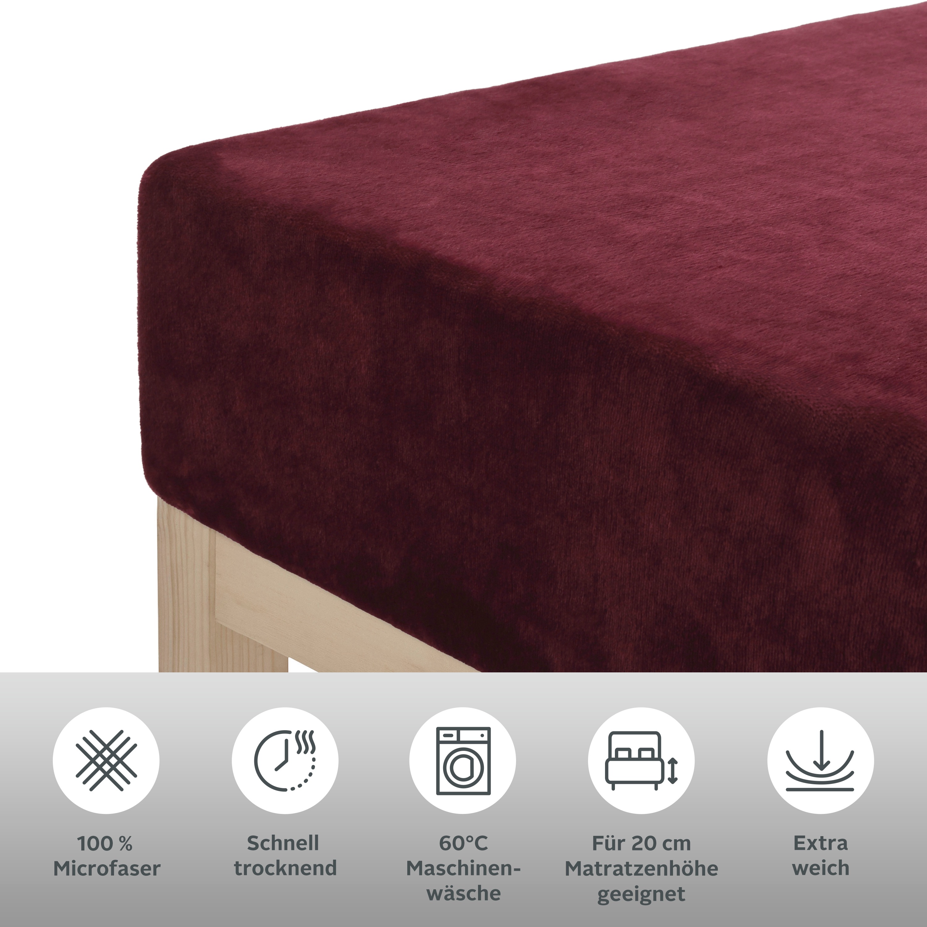 Thumbnail - my home Bettlaken "Desner3" Mikrofaser, für Matratzen bis 20cm Höhe, Cashmere-Touch, Bettlaken