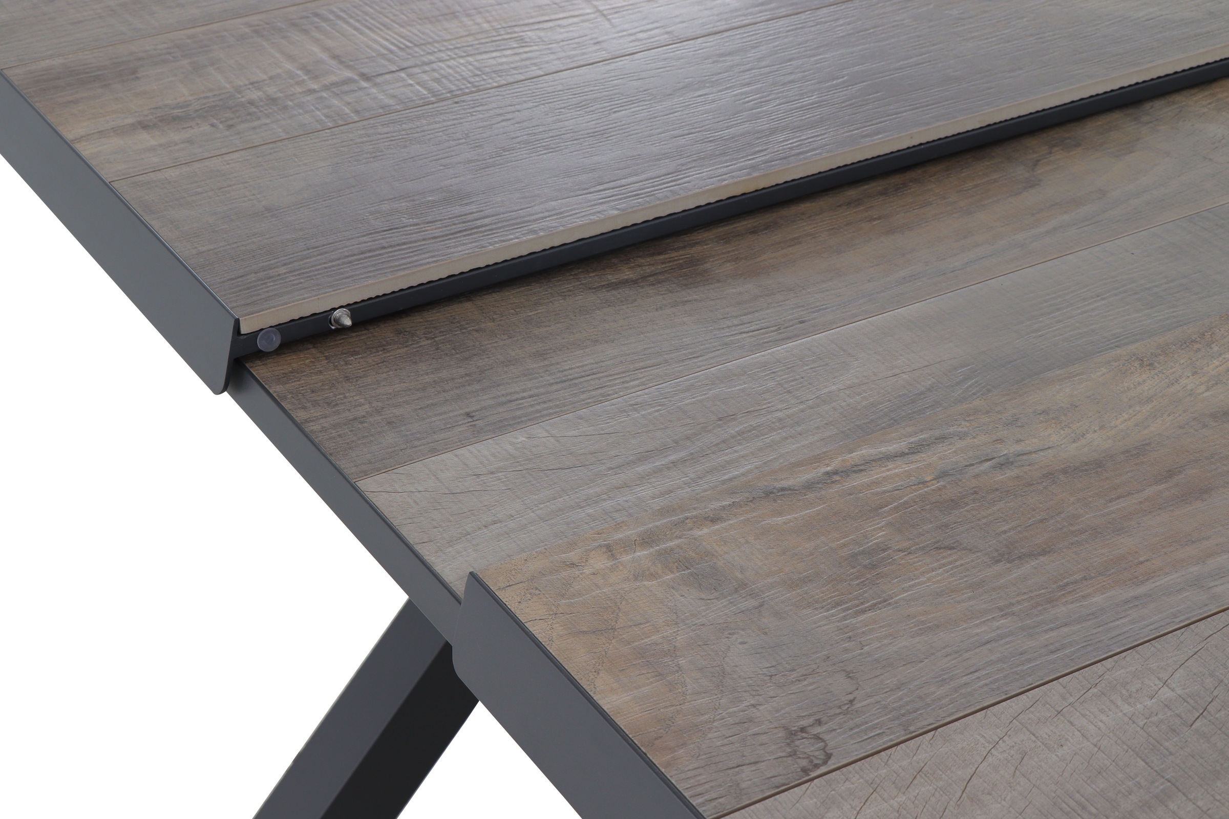 Siena Garden Gartentisch »SINCRO Ausziehtisch 160/200x90cm matt anthrazit« Aluminiumgestell matt anthrazit, Tischplatte aus Keramik, washed grey