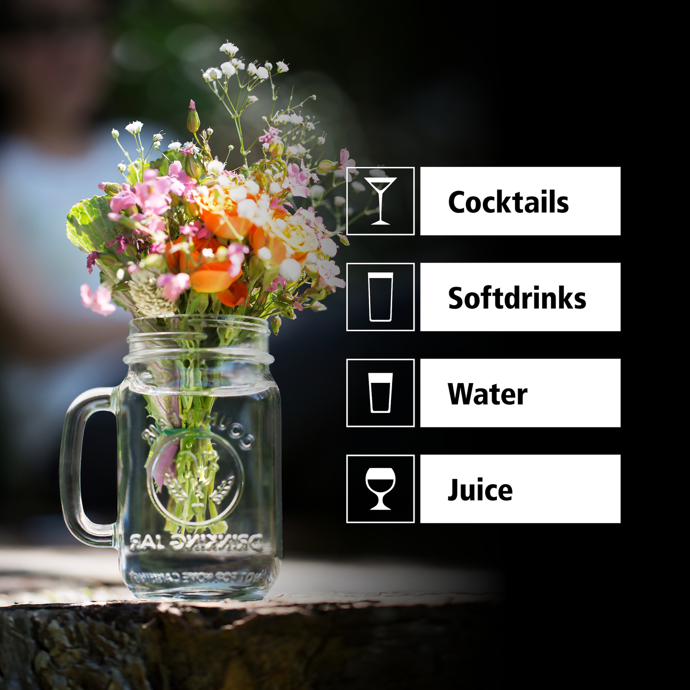 LIBBEY Gläser-Set »Libbey Trinkglas, 12er Set -DRINKING JARS- im Landhausstil« 488 ml, hochwertig verarbeitet, im modernen Design