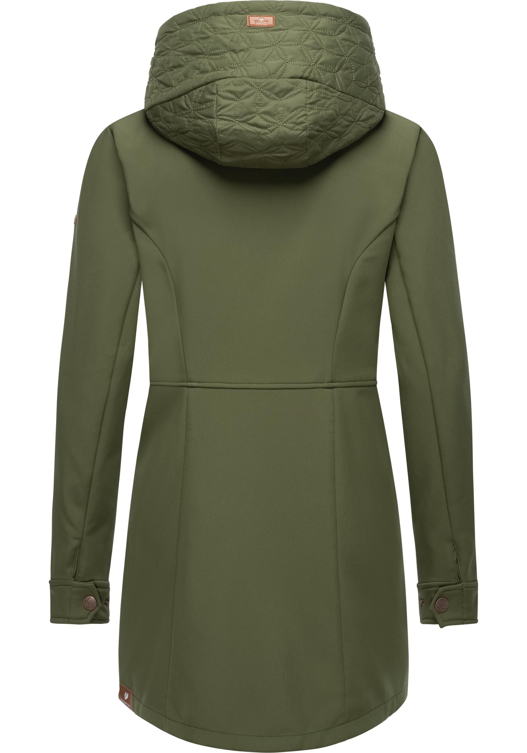 Ragwear Softshellmantel »Ybela«, sportliche, gefütterte Outdoorjacke mit Kapuze