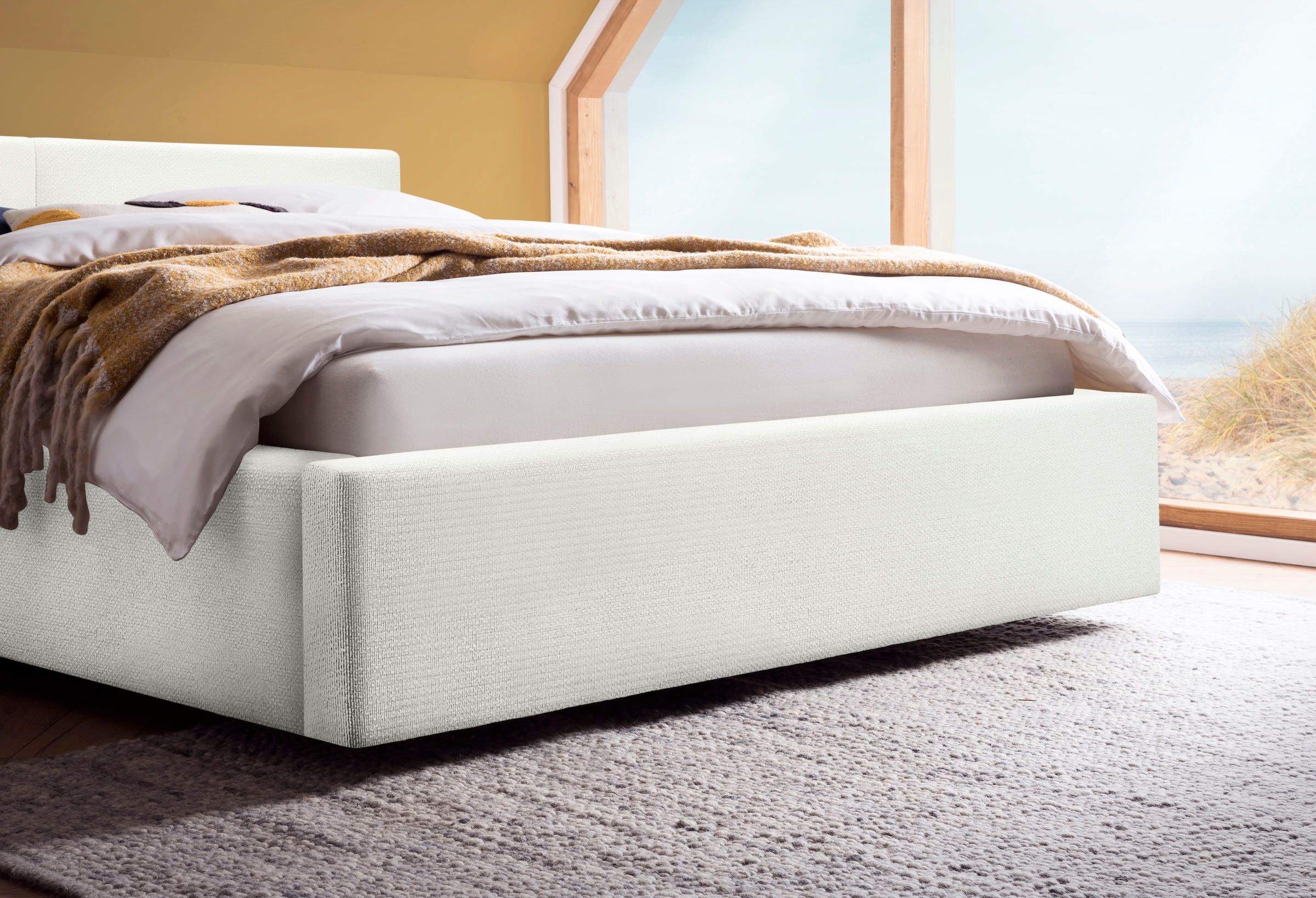 meise.möbel Polsterbett »Cube wahlweise mit Matratze und Bettkasten« extra flaches Kopfteil, erhältlich in den Breiten 140cm, 160cm & 180cm