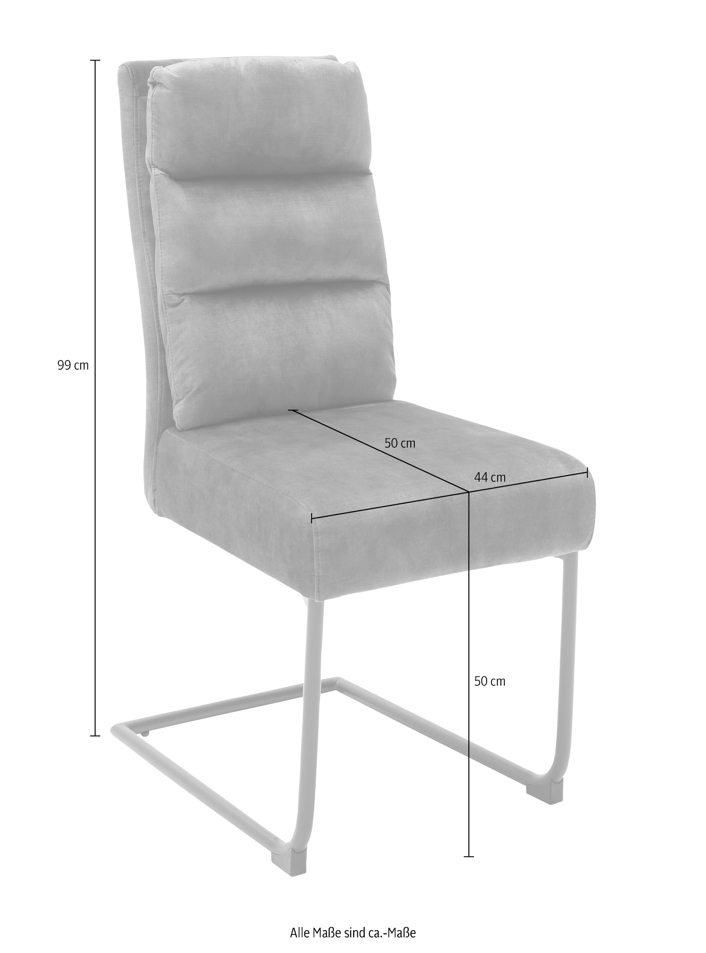 MCA furniture Freischwinger »Lampang«, (Set), 2 St., 2er Set, Stuhl mit Stoffbezug im Vintagelook, belastbar bis 120 kg