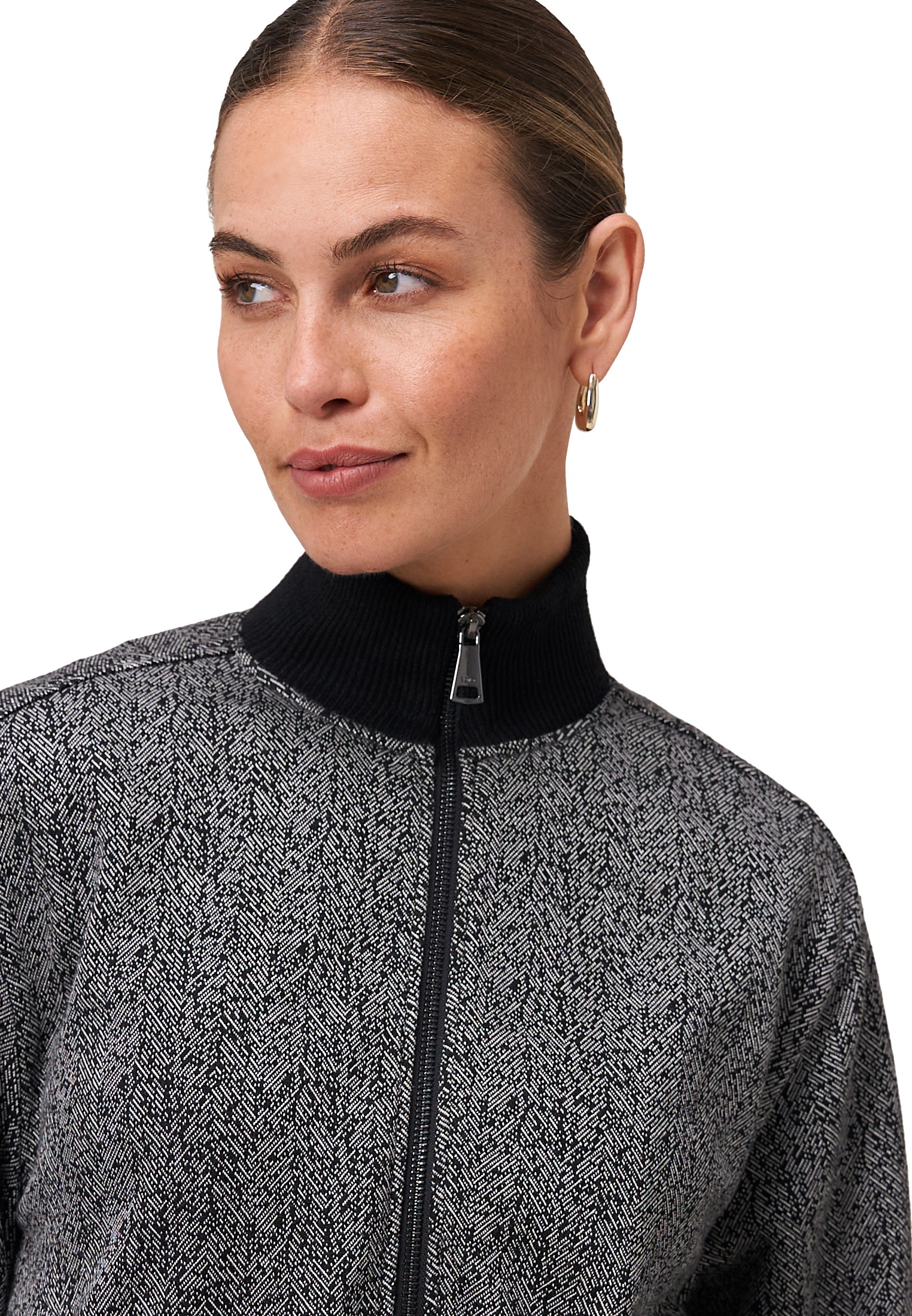 Zero Jackenblazer »zero Damen Jacke Fischgrät mit Stehkragen«, weiteres Detail