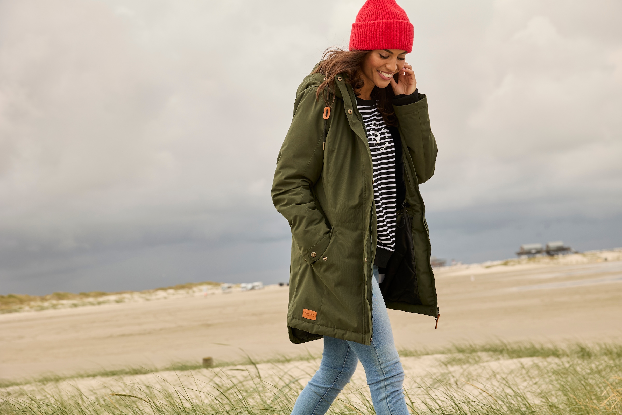 KangaROOS Parka mit Teddy Fellimitat gefüttert, Winterjacke
