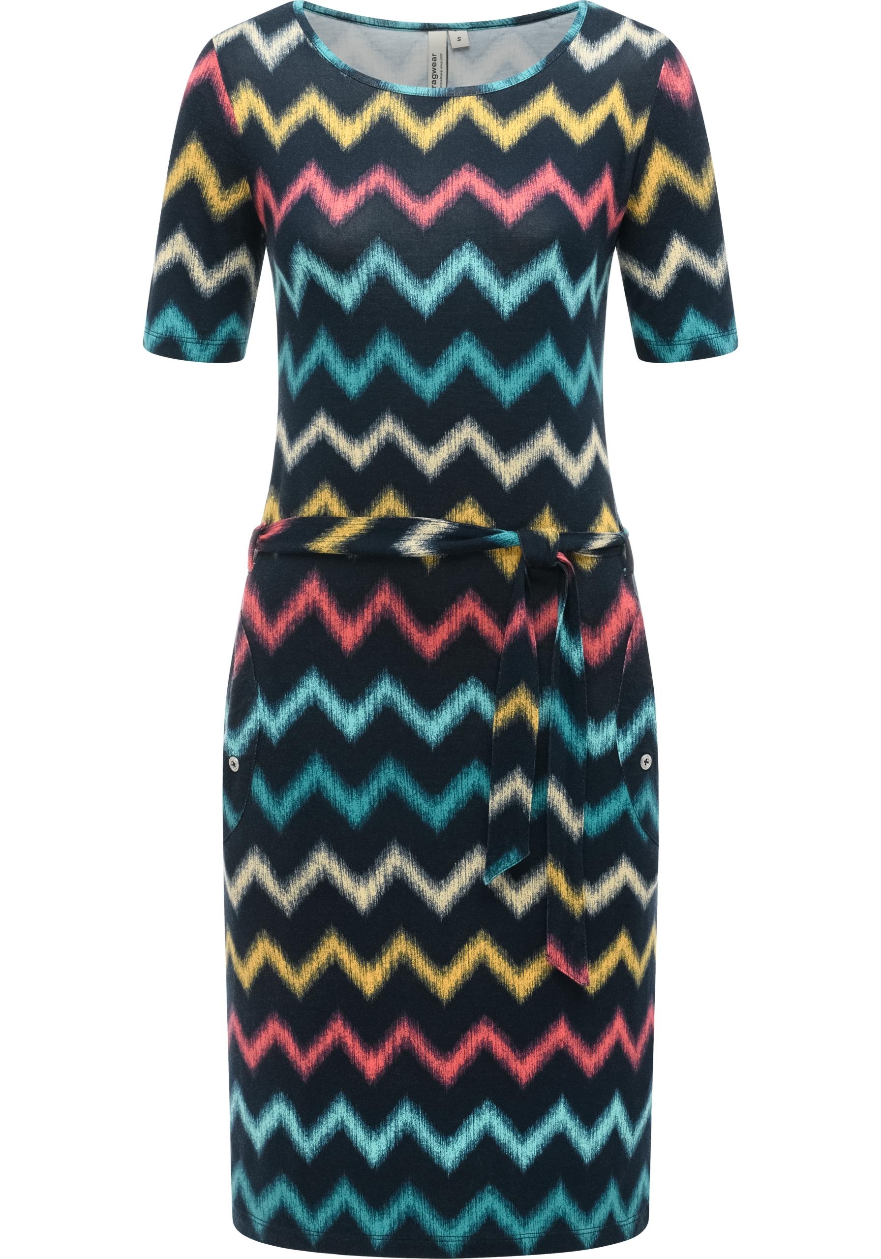 Ragwear Sommerkleid »Taggiana Print YOUMODO« Eingrifftaschen Damen Midikleid mit Taillenband und Taschen