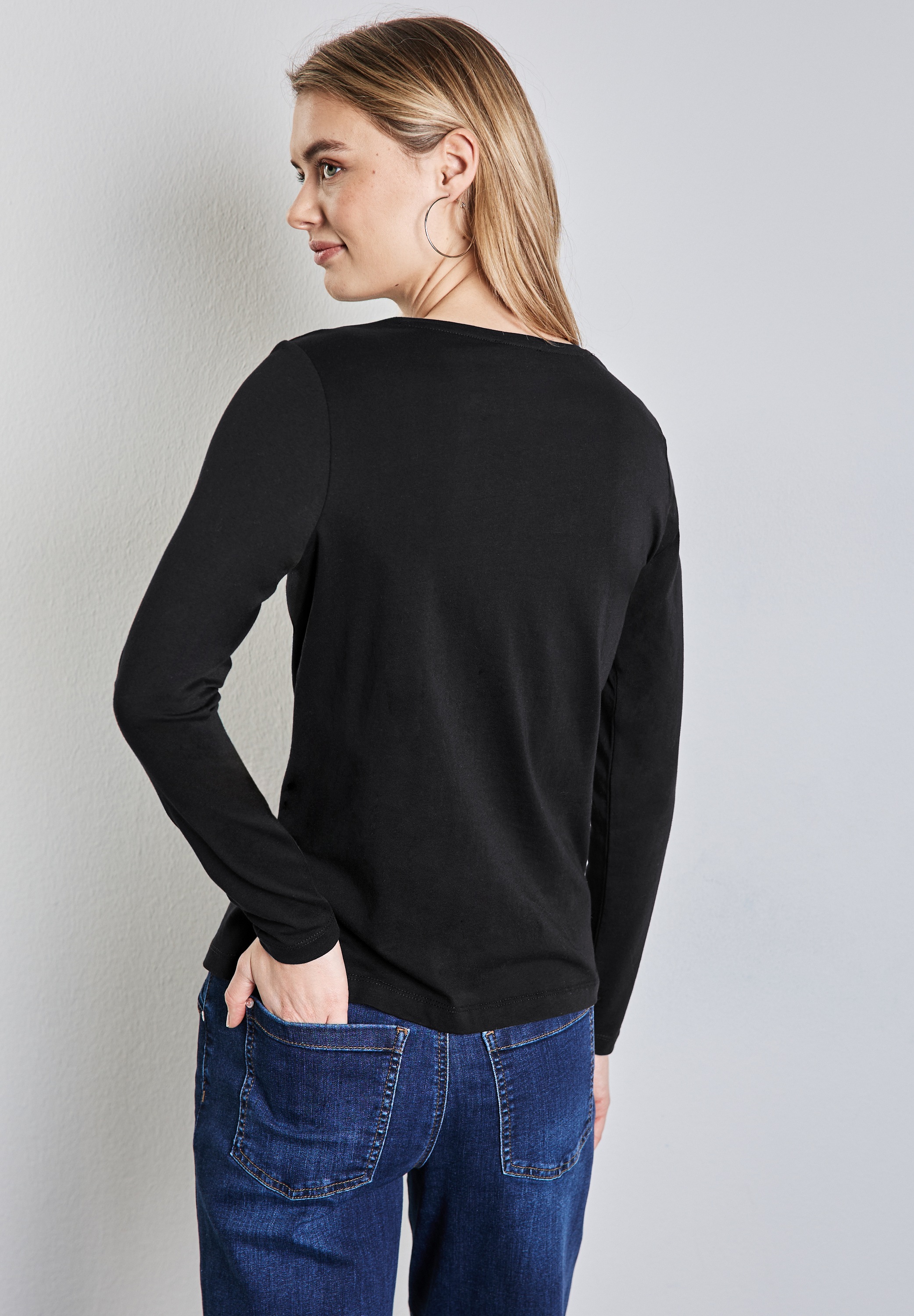 STREET ONE Langarmshirt, aus reiner Baumwolle