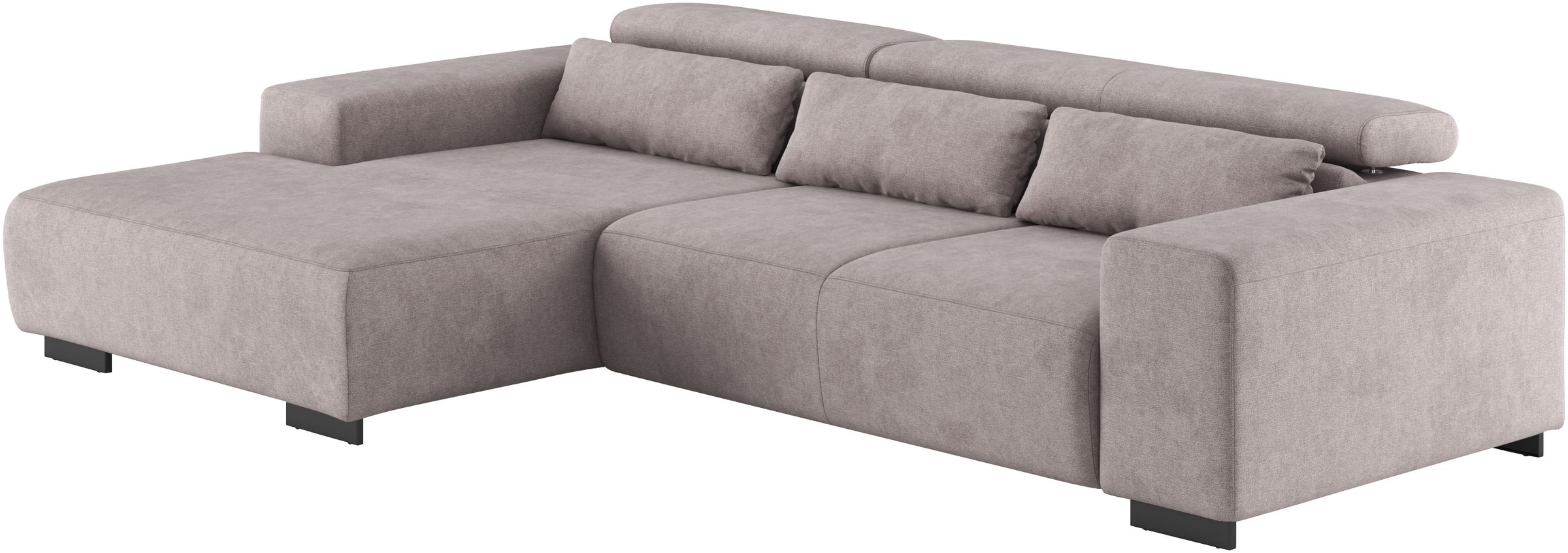 COTTA Ecksofa »Side L-Form, mit Kopfteilverstellung & 3 Nierenkissen«, optional motorische Sitztiefenverstellung