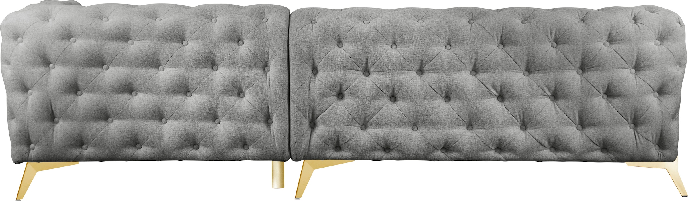Leonique Chesterfield-Sofa »Amaury L-Form«, Chesterfield-Optik, Breite/Tiefe je 262 cm, Fußfarbe wählbar