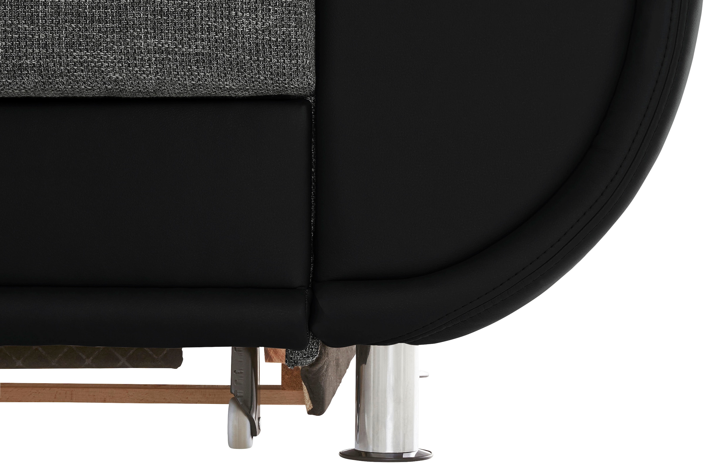 TRENDMANUFAKTUR Ecksofa »Rondo 3, zeitlos und bequem, Materialmix, breite Armlehnen, L-Form«, wahlweise mit Federkern für mehr Komfort, wahlweise mit Bettfunktion