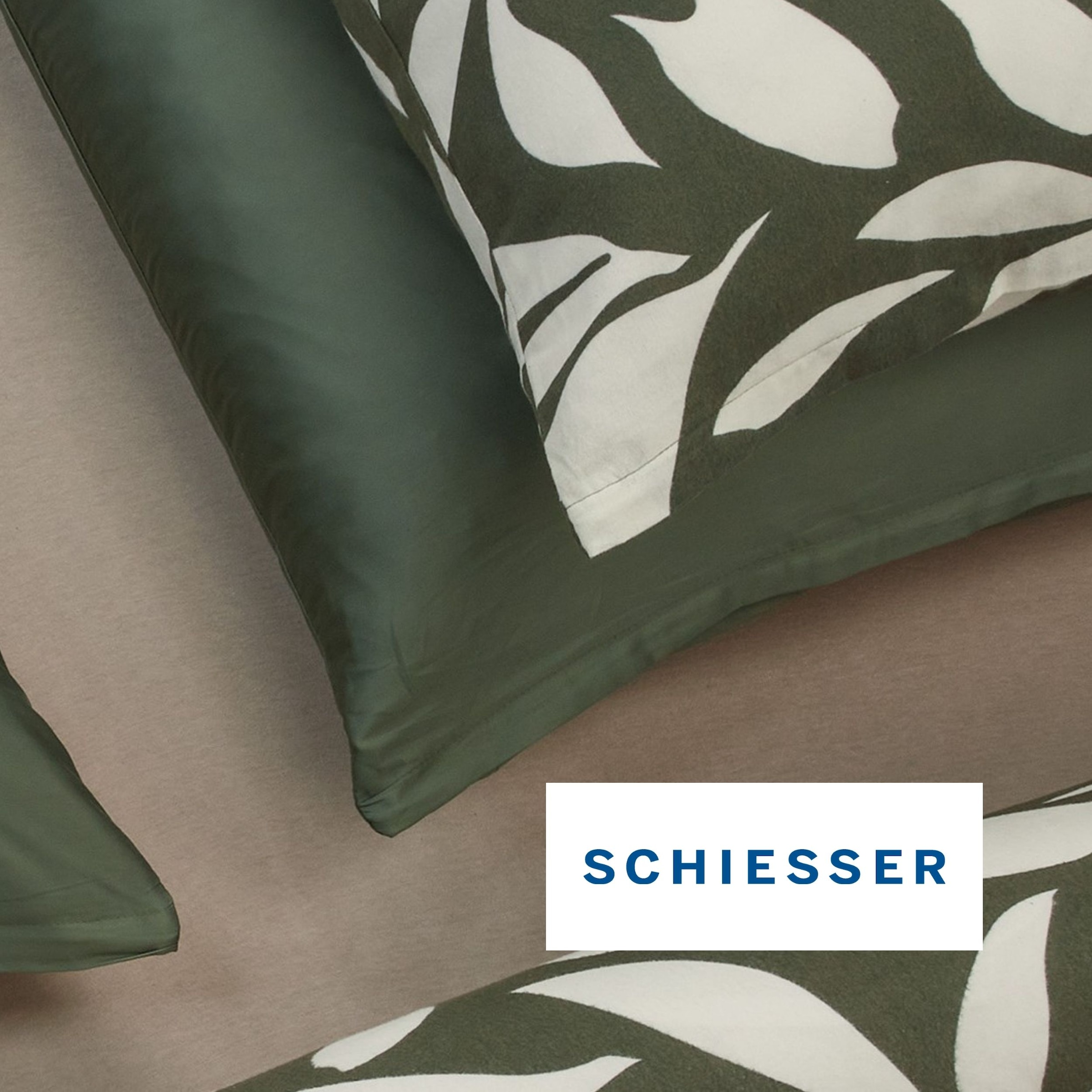 Schiesser Bettwäsche »Leaf aus weichem Baumwoll-Feinbiber mit floralem Muster« 2 Stk. OEKO-TEX® MADE IN GREEN