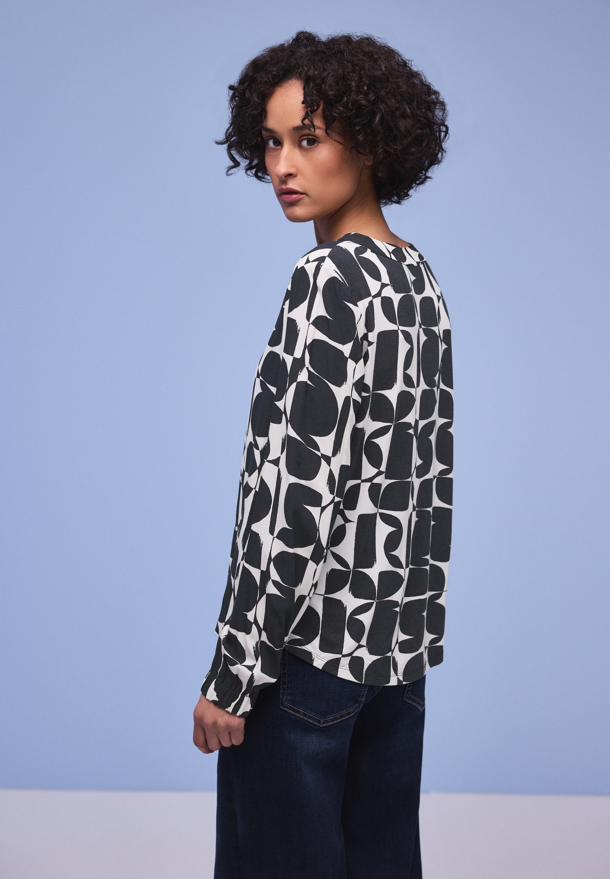 STREET ONE Langarmshirt im gemustertem Strukturmix