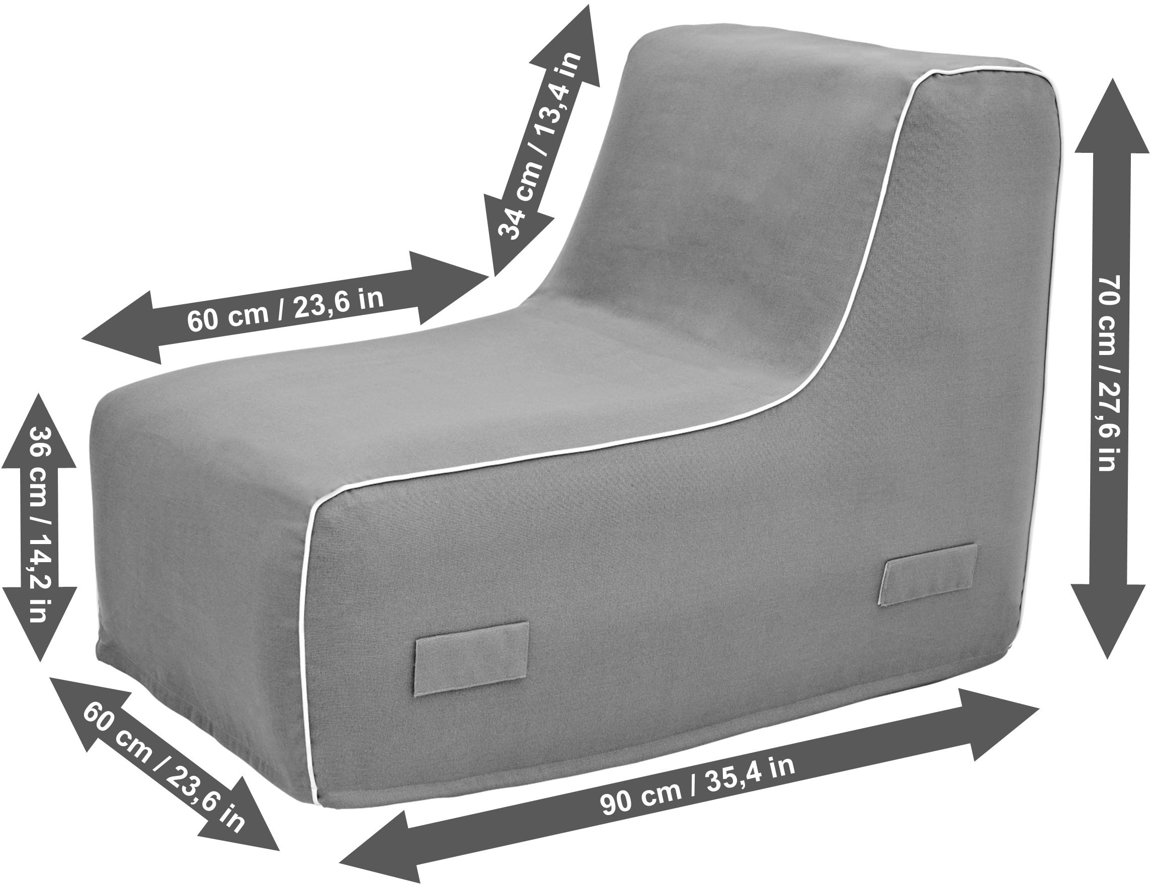 Jahnke Loungesessel »AIR LOUNGE«, (1 St.), aufblasbar, Indoor & Outdoor, 60 cm Sitztiefe
