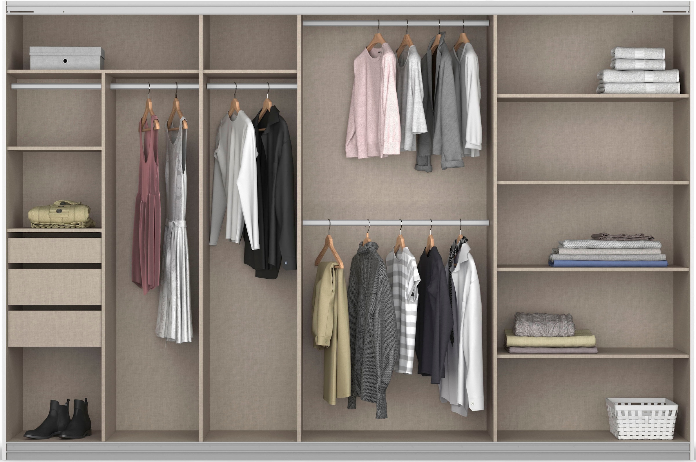 rauch Schwebetürenschrank »Oteli«, mit Mittelspiegel und Passepartout optional mit Beleuchtung