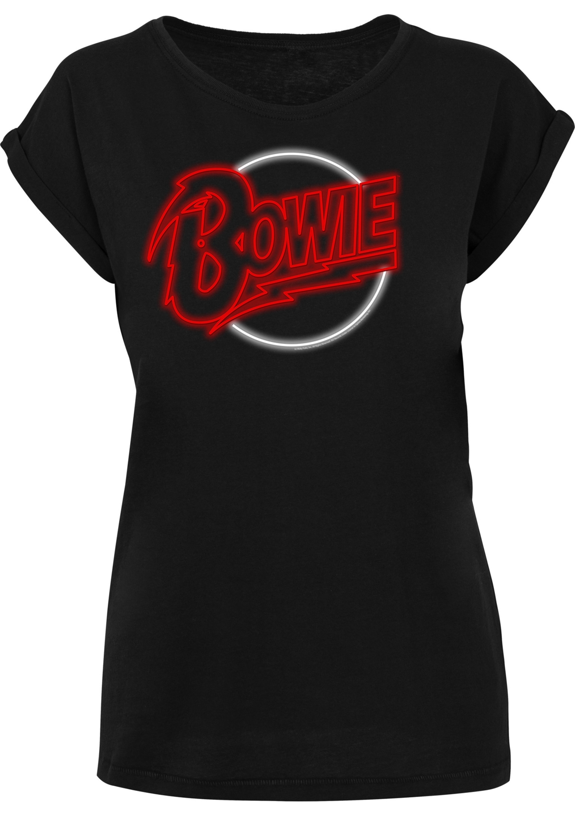 F4NT4STIC T-Shirt "David Bowie Neon Logo", Print