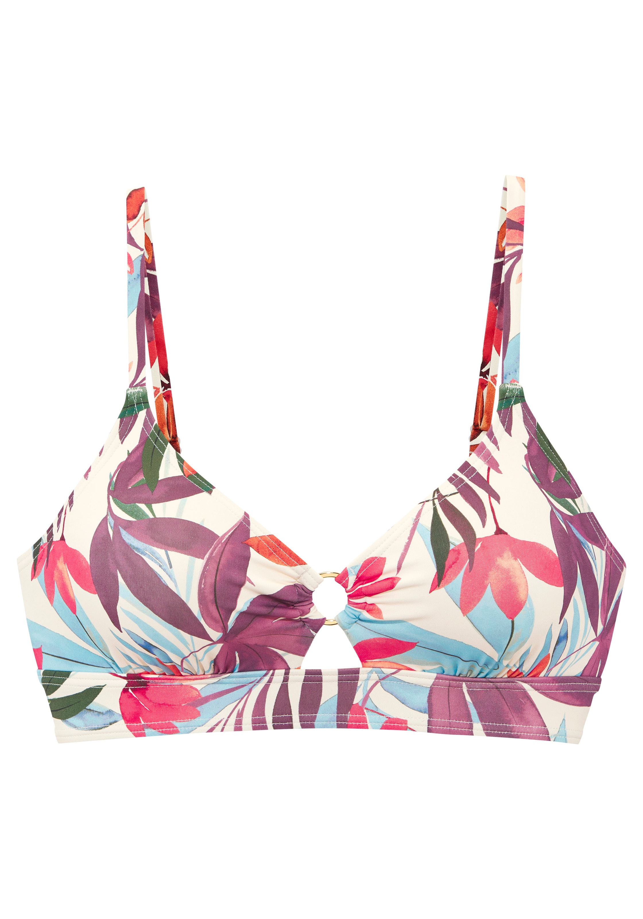 LASCANA Triangel-Bikini-Top "Imani" mit modischem Blätterdruck günstig online kaufen