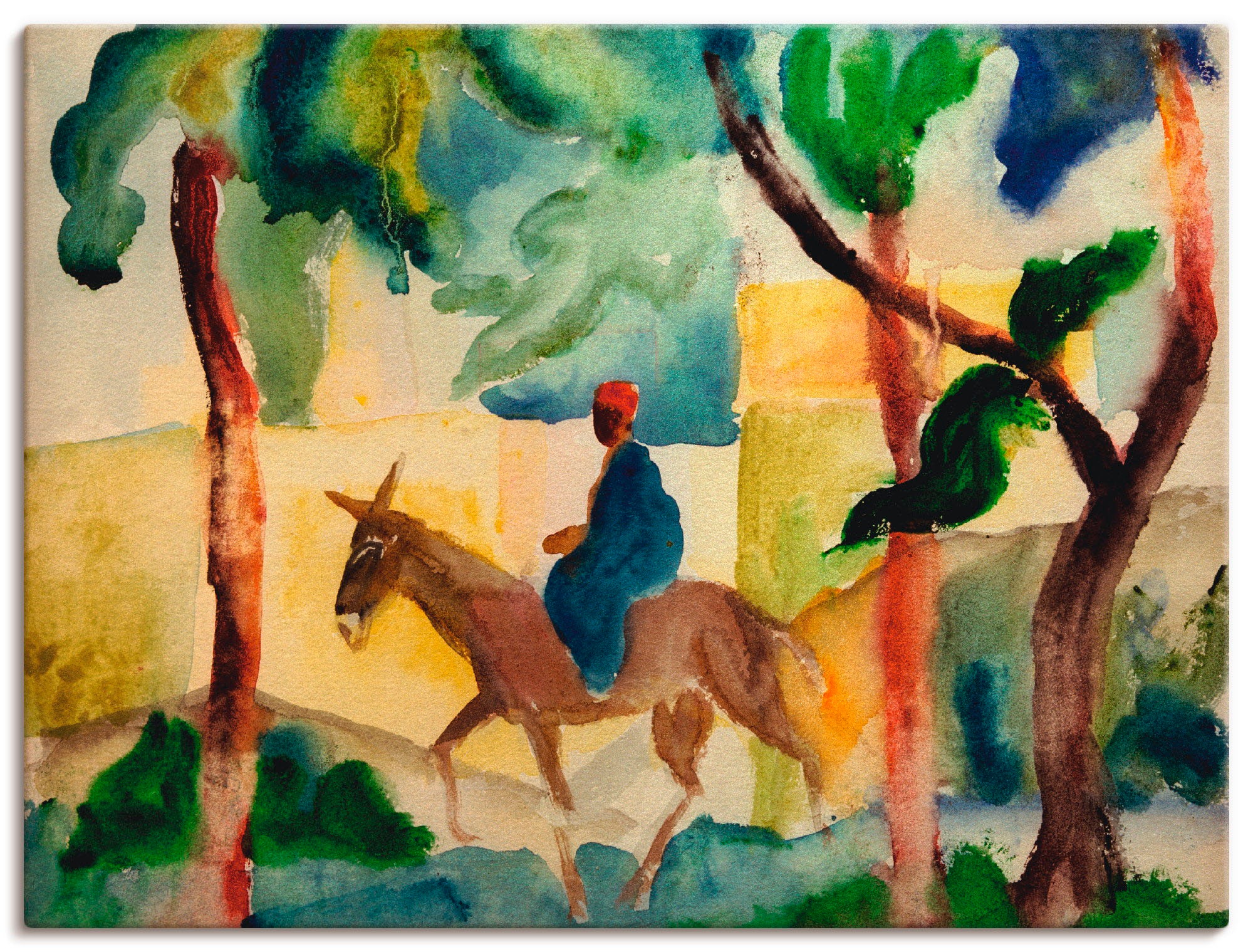 Artland "Eselsreiter" Mann 1 Stk. tlg. auf Holzrahmen gespannt