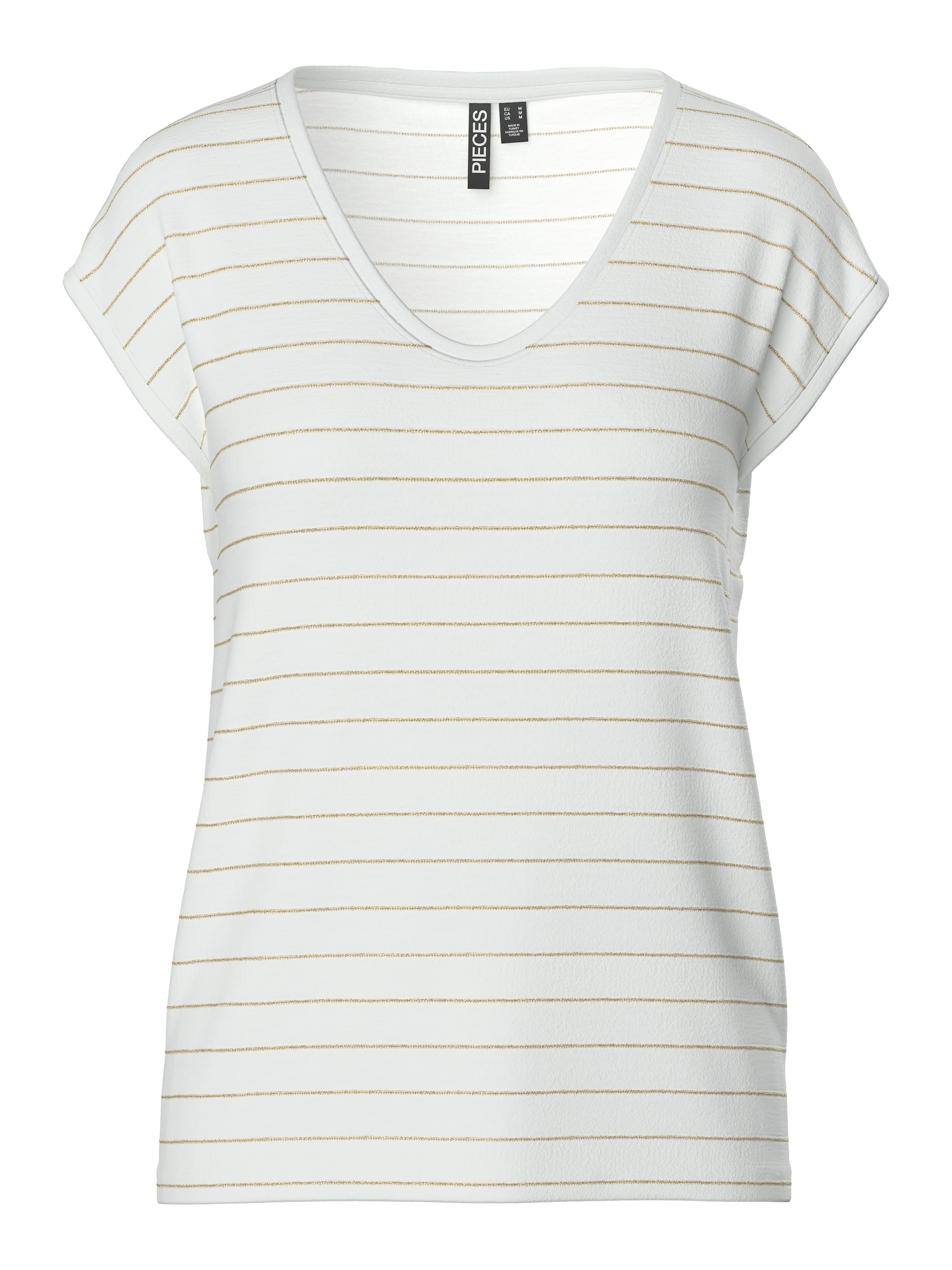 pieces T-Shirt »PC BILLO«, mit Glitzerstreifen