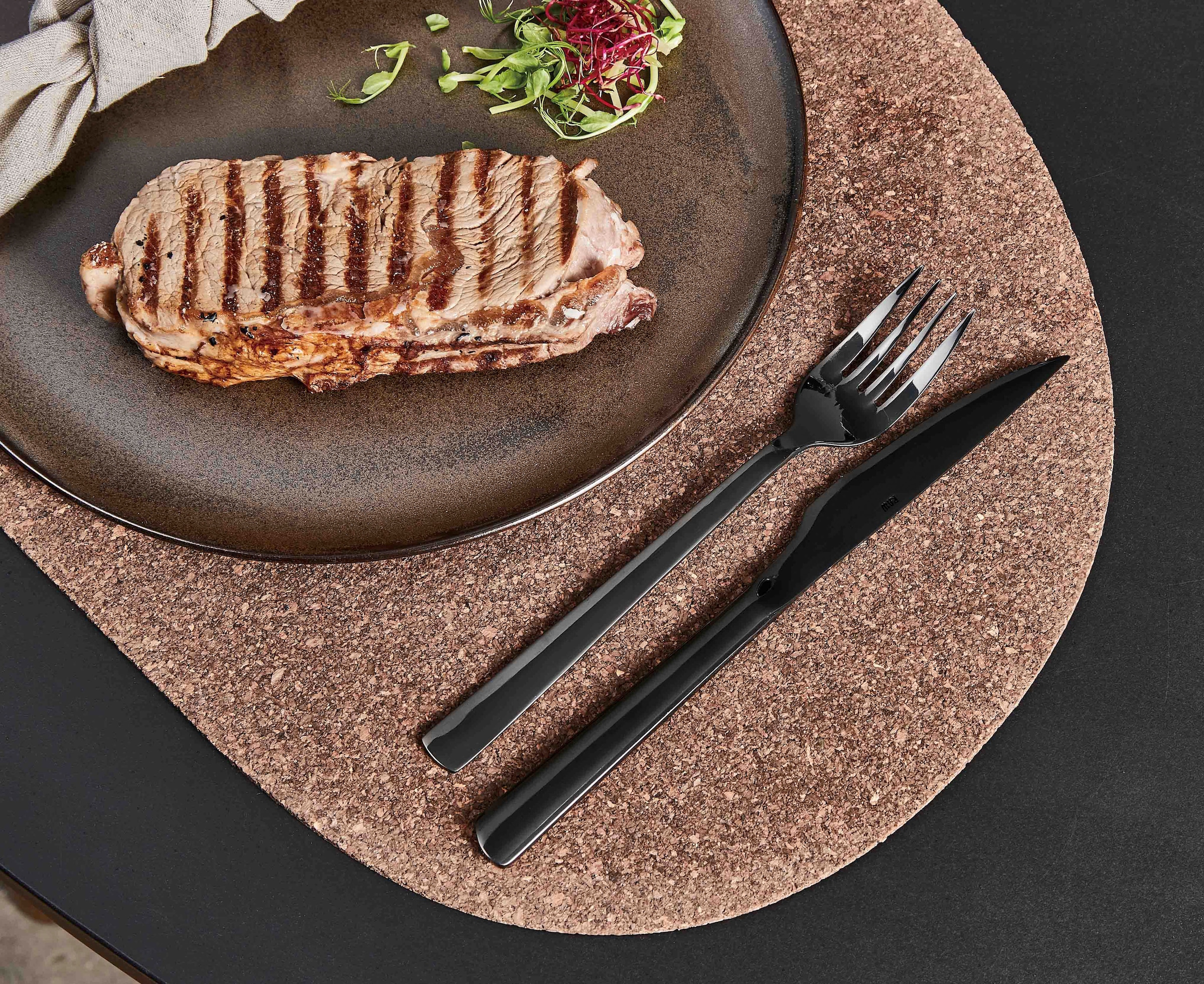 aida RAW Steakbesteck »RAW«, (Set, 8 tlg.), PVD-beschichtete Oberfläche