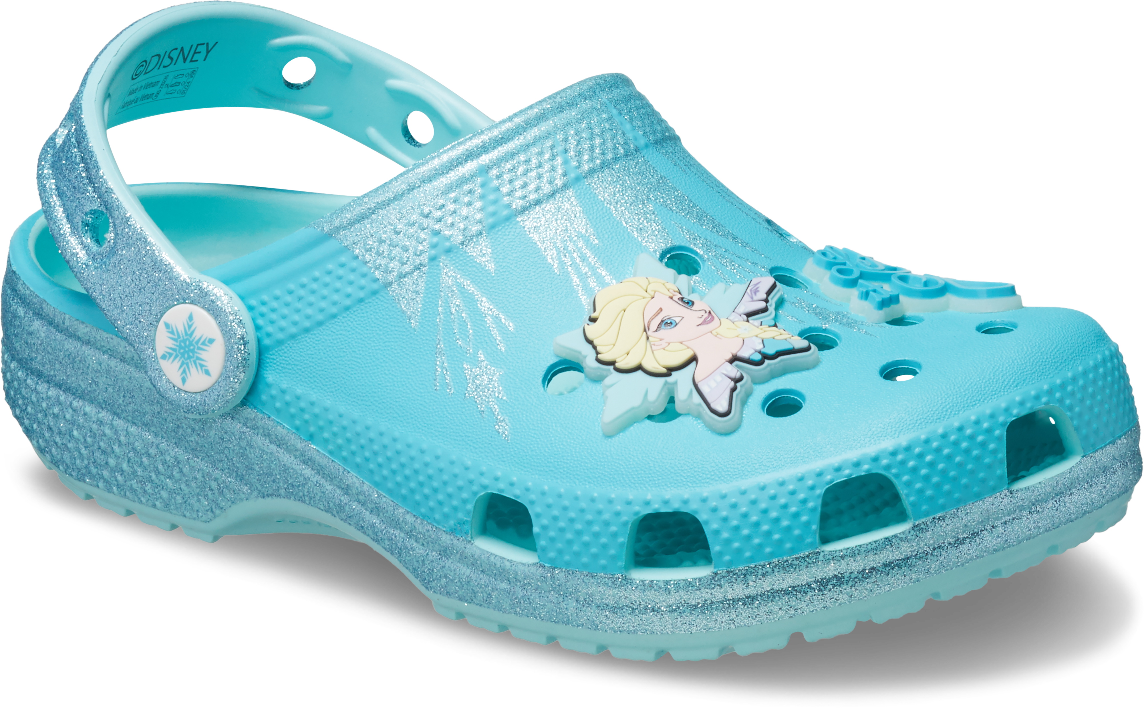 Crocs Clog "Disney Frozen Elsa Classic Clog" Hausschuh, Sommerschuh, Strandschuh mit Glitzer
