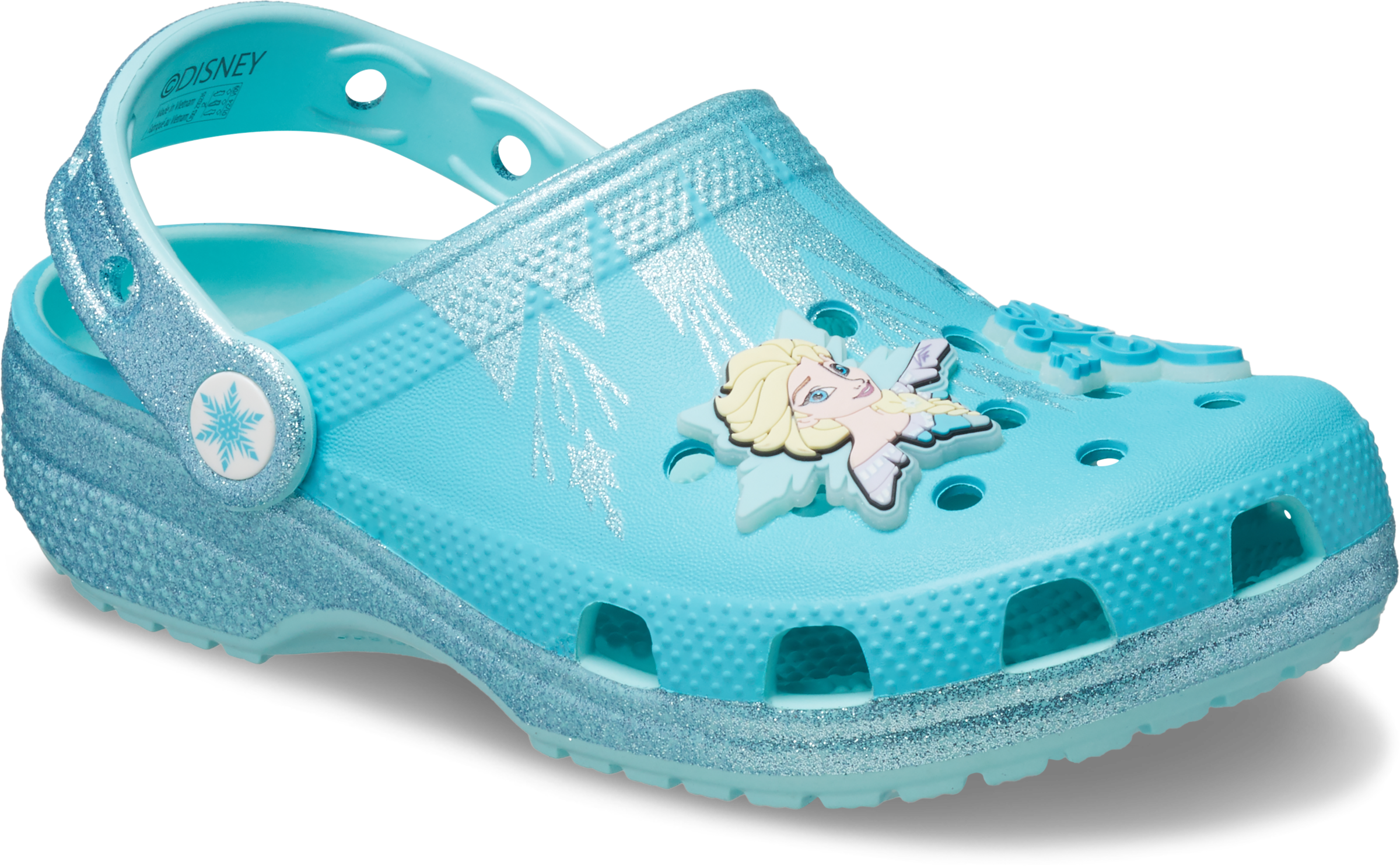 CROCS Kinder Clog "Frozen Elsa", Gr. 36multi, frozen elsa, Croslite , Glitzer, kontrastfarbene Details, Schuhe, Hausschuh, Sommerschuh, Strandschuh