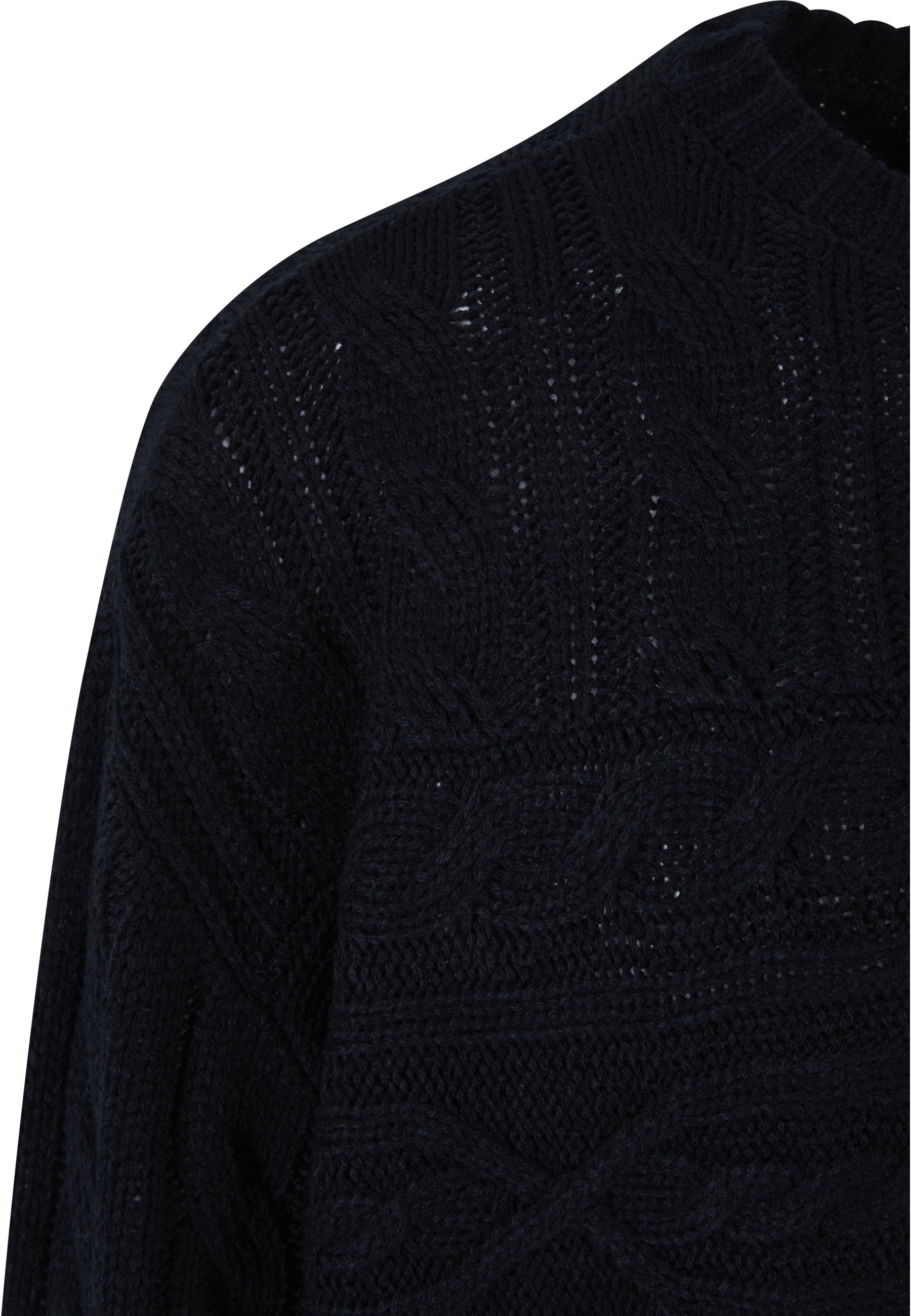 Rundhalspullover URBAN CLASSICS "Urban Classics Herren Set In Boxy Sweater", Herren, Gr. L, schwarz, 100% Polyacryl, unifarben, relaxed fit, Rundhals, Pullover Rundhalspullover 3
