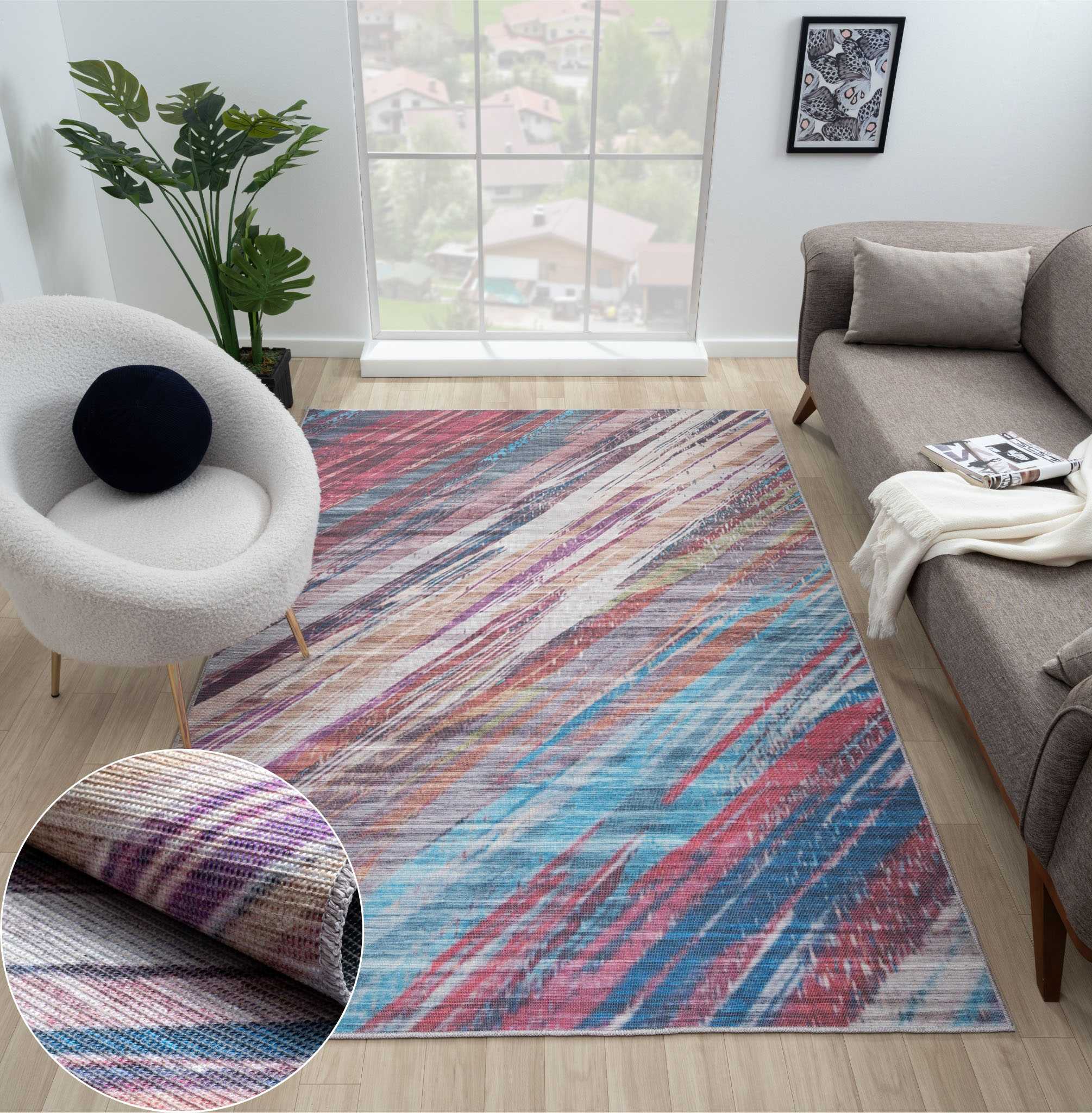 Myflair Möbel & Accessoires Outdoorteppich "Amara, LAGERRÄUMUNG" rechteckig 10 mm Höhe bedruckt, modernes Design, In- & Outdoor geeignet, waschbar