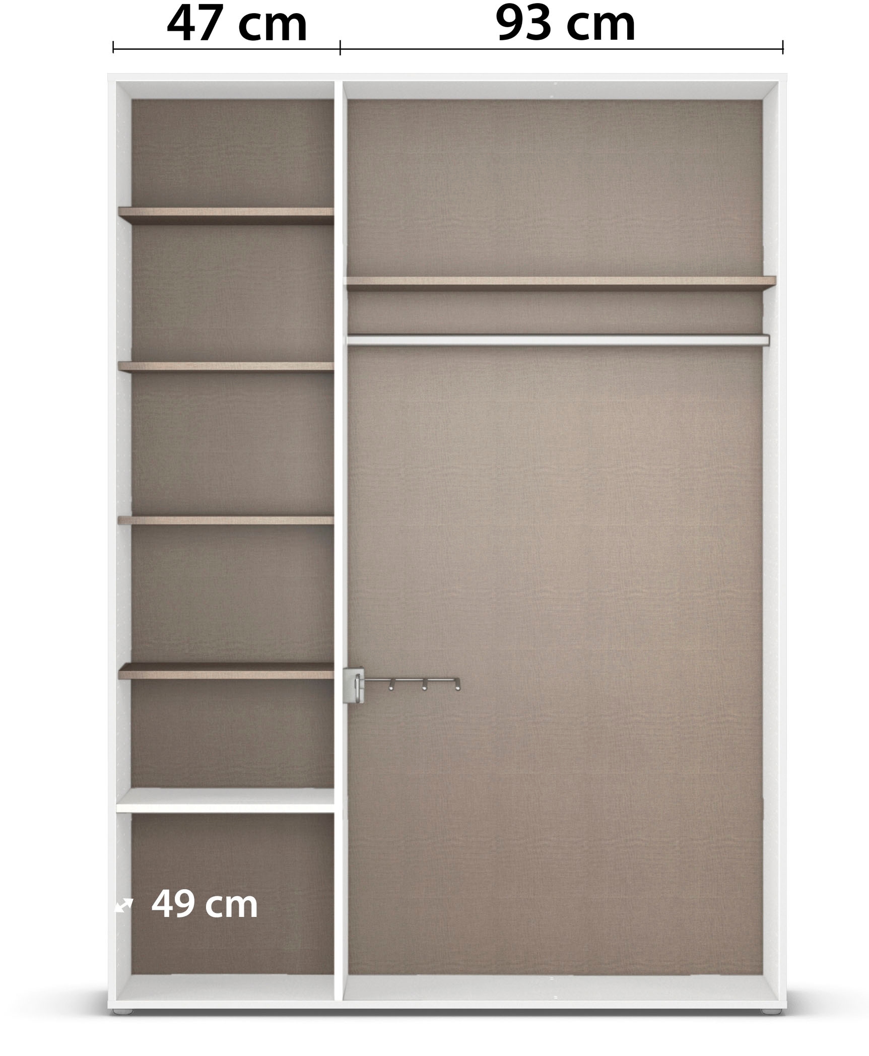 rauch Drehtürenschrank »Kleiderschrank Schrank Garderobe Wäscheschrank NAGATA mit Spiegel«, (in 3 verschiedenen Ausstattungen BASIC/CLASSIC/PREMIUM), und Schubladen sowie Stangengriffen TOPSELLER MADE IN GERMANY