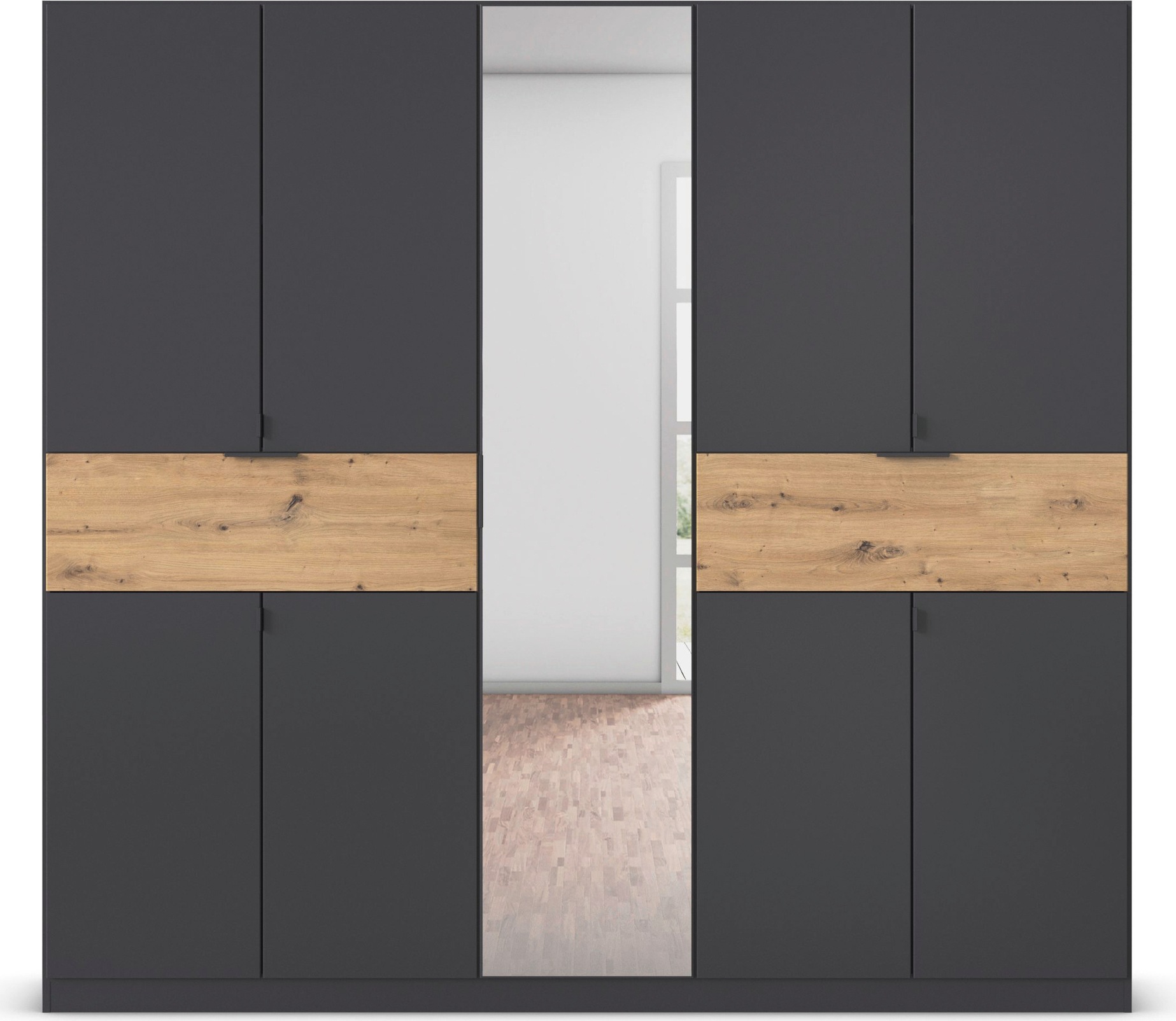rauch Drehtürenschrank »Kleiderschrank Schrank Garderobe Wäscheschrank TICAO«, (Schubladen in der Höhe variabel positionierbar), mit 2 geräumigen Schubladen, viel Stauraum MADE IN GERMANY