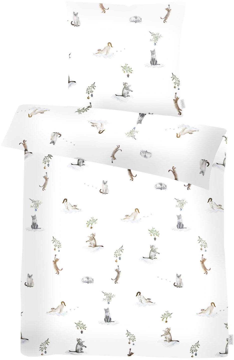 APELT Bettwäsche "Cats GOTS" 2 Stk. tlg. Katzenmotive günstig online kaufen