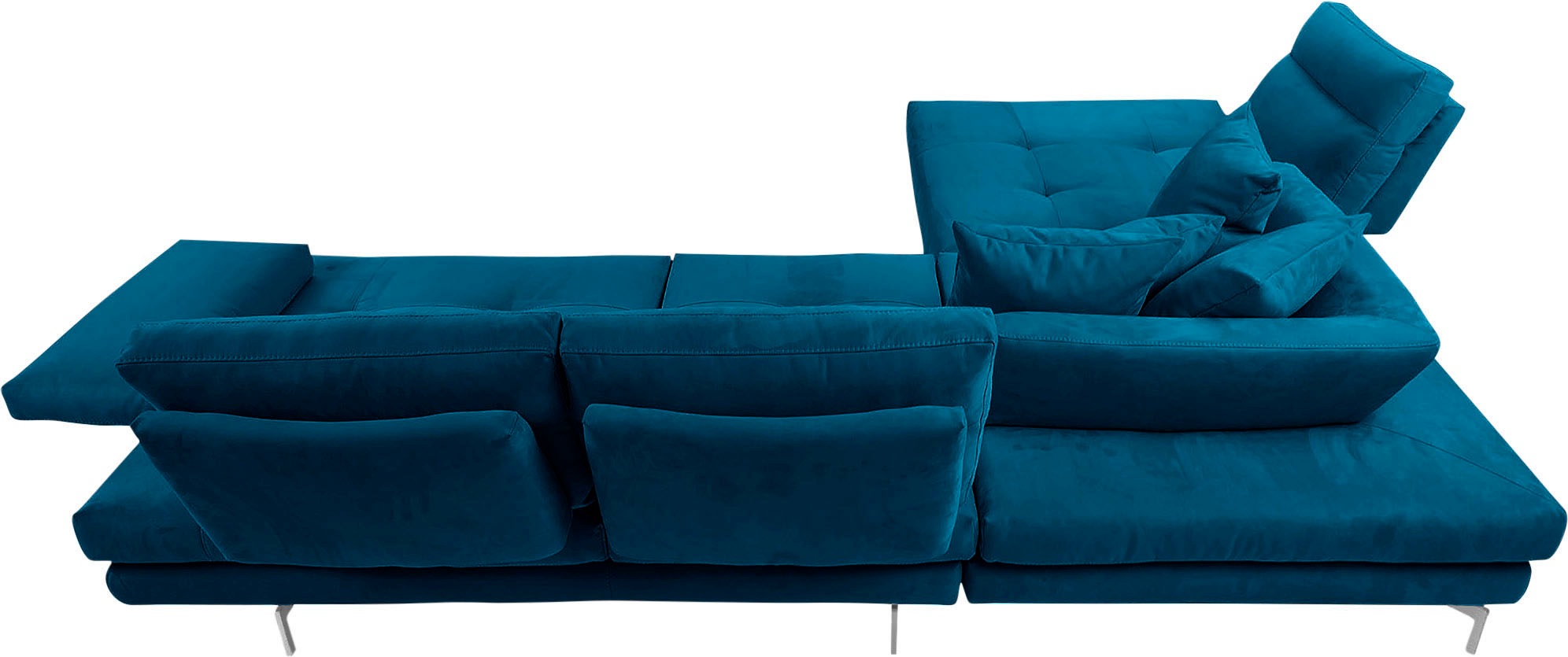 CALIA ITALIA Ecksofa »Toby Wing, L-Form, Designsofa mit sensationellem Sitzkomfort«, Sitztiefenverstell.,wahlw. mit Kissen-Set, Füße chrom glänzend